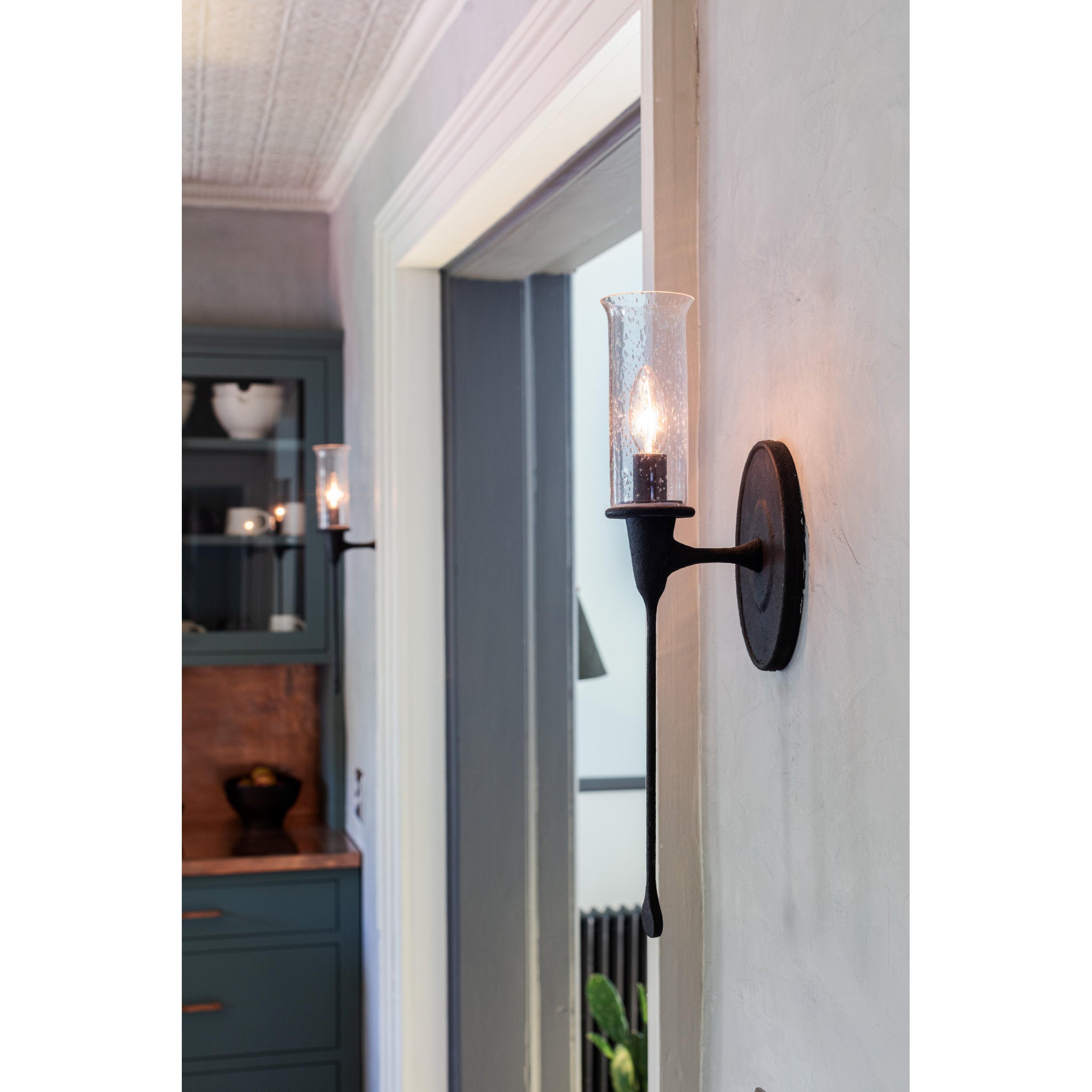 Chisel 1-Light Wall Sconce in Black Iron 4.5W x 18.75H