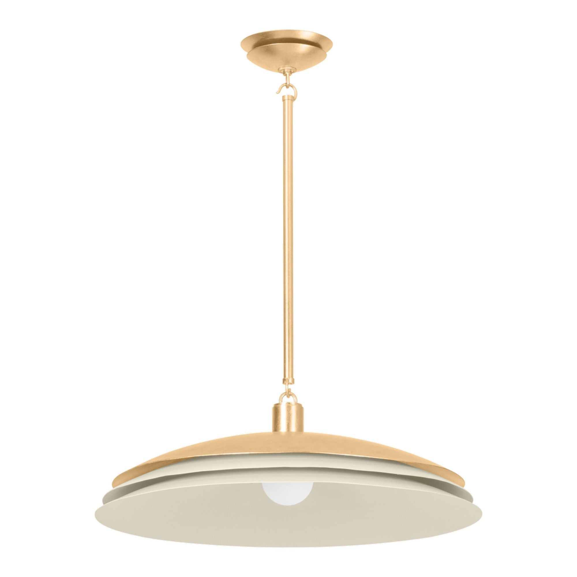 Oneida 1-Light Pendant in Vintage Gold Leaf 23.5W x 8H