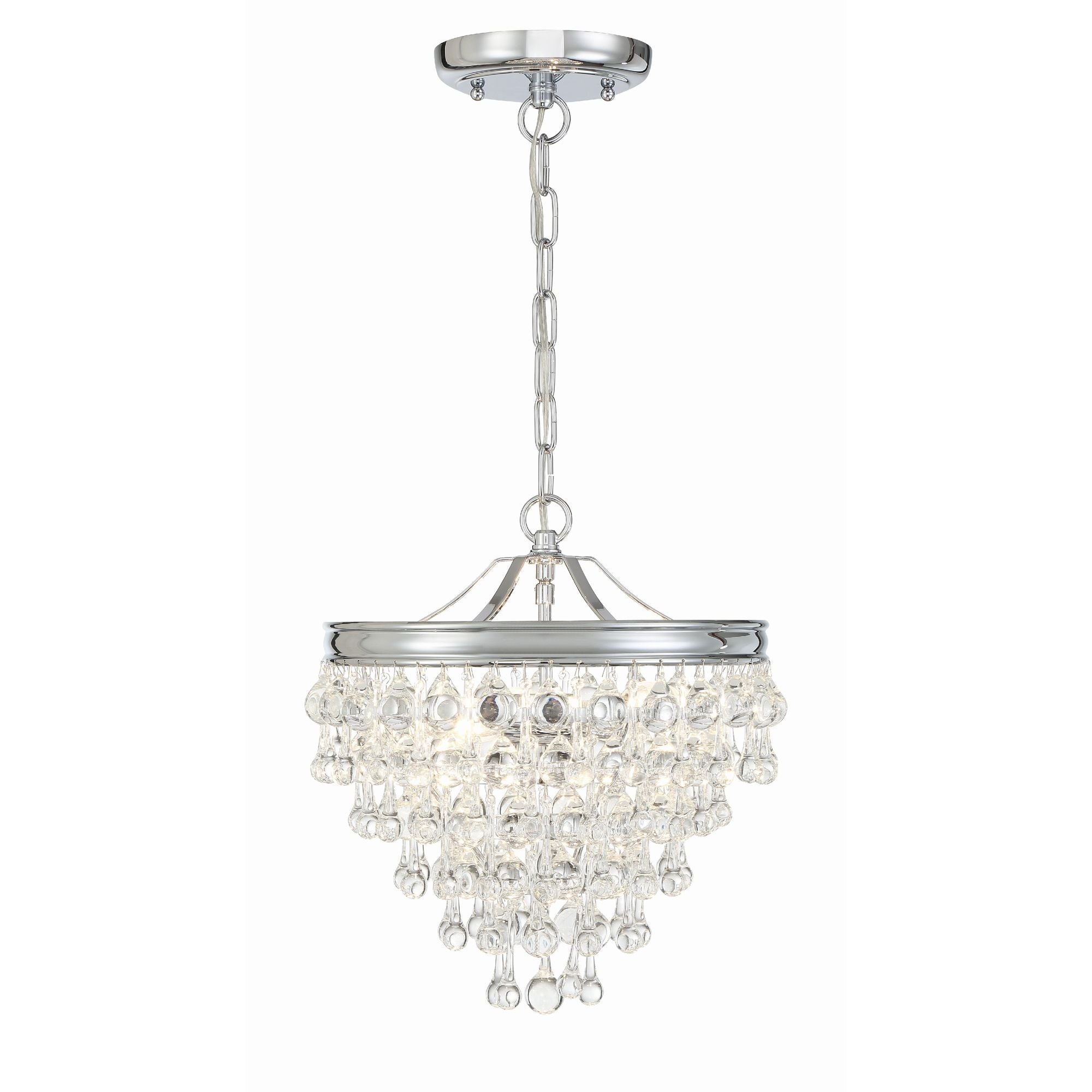 Calypso 13'' Crystal Teardrop Polished Chrome Chandelier Silver 13"W x 14.5"H x 13"D