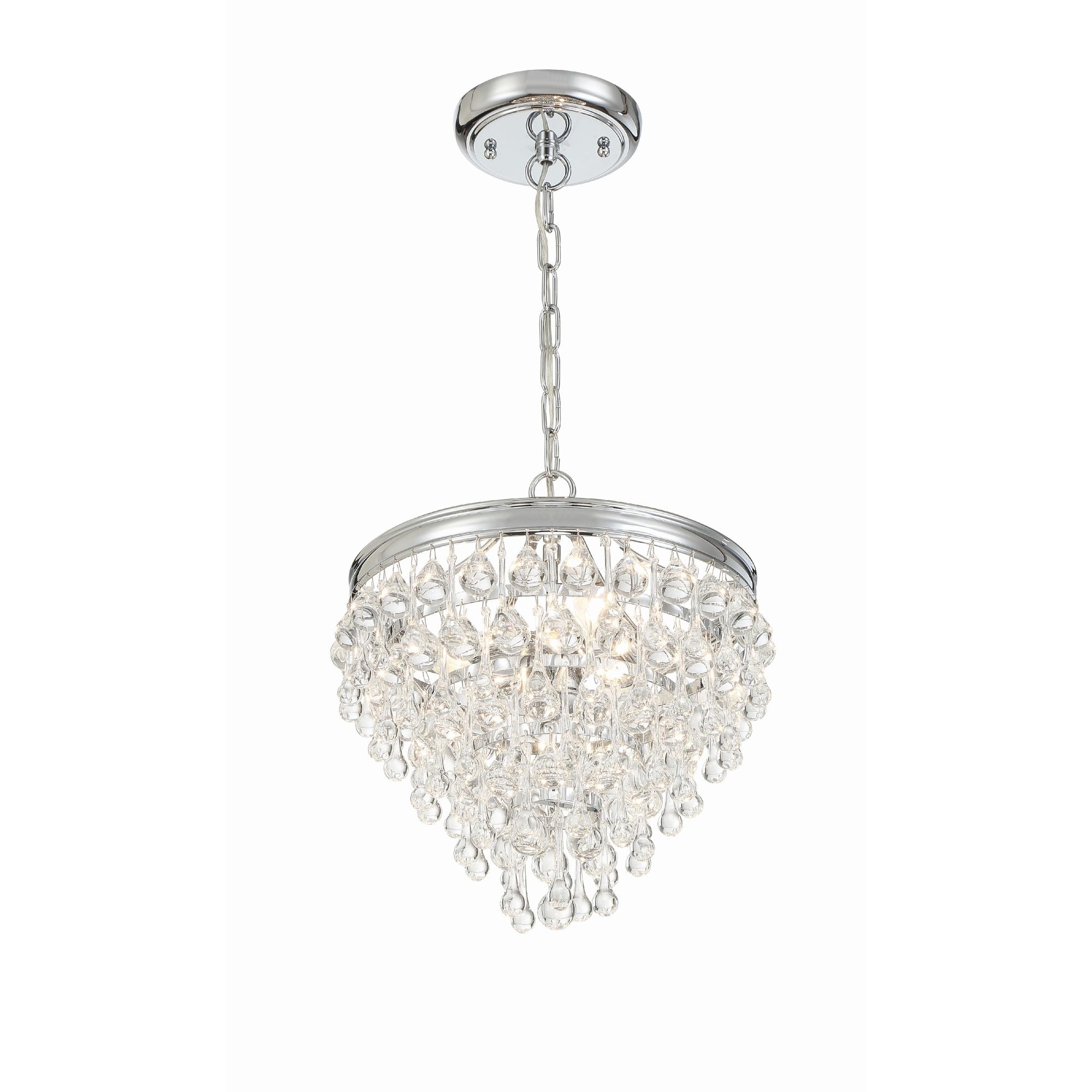 Calypso 13'' Crystal Teardrop Polished Chrome Chandelier Silver 13"W x 14.5"H x 13"D