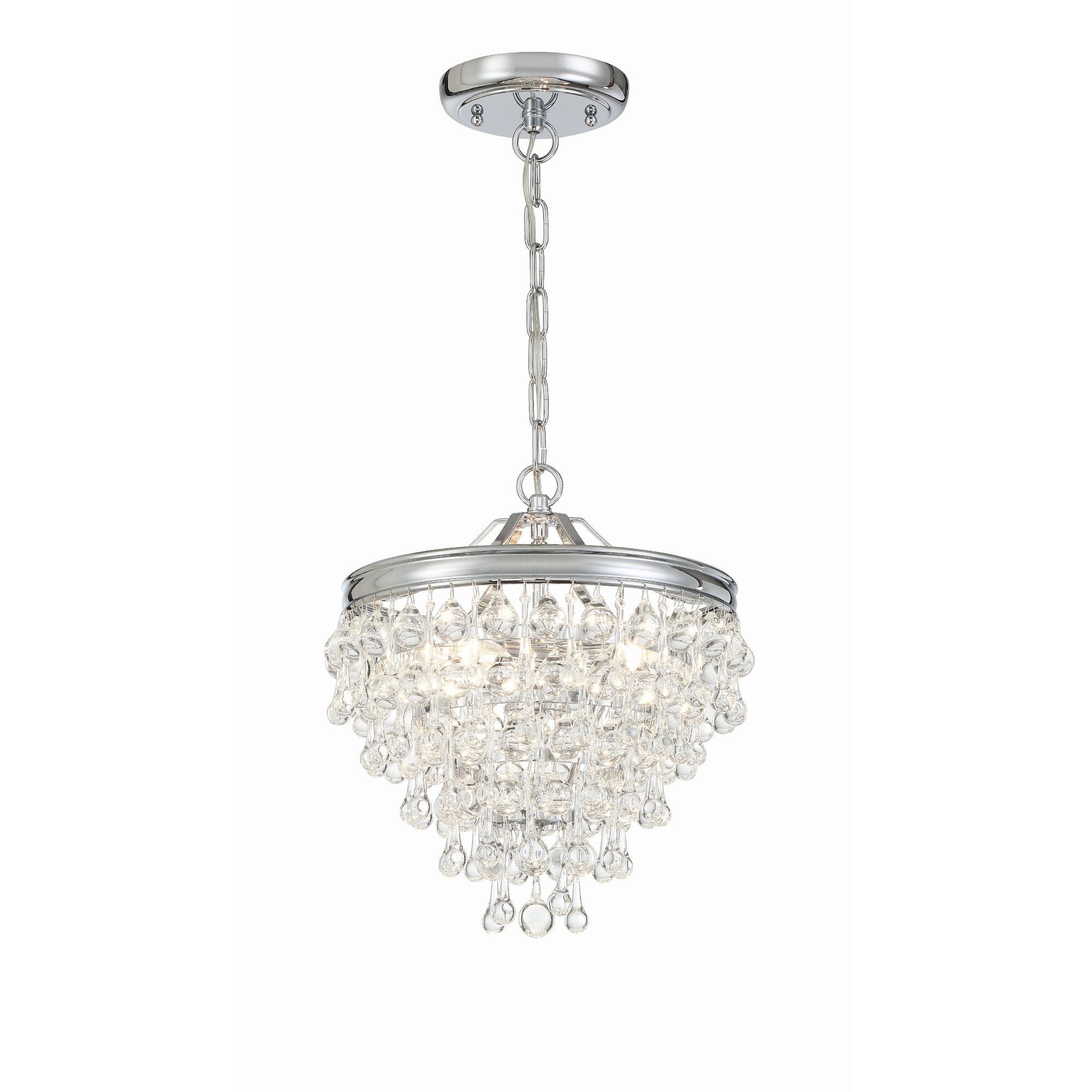 Calypso 13'' Crystal Teardrop Polished Chrome Chandelier Silver 13"W x 14.5"H x 13"D