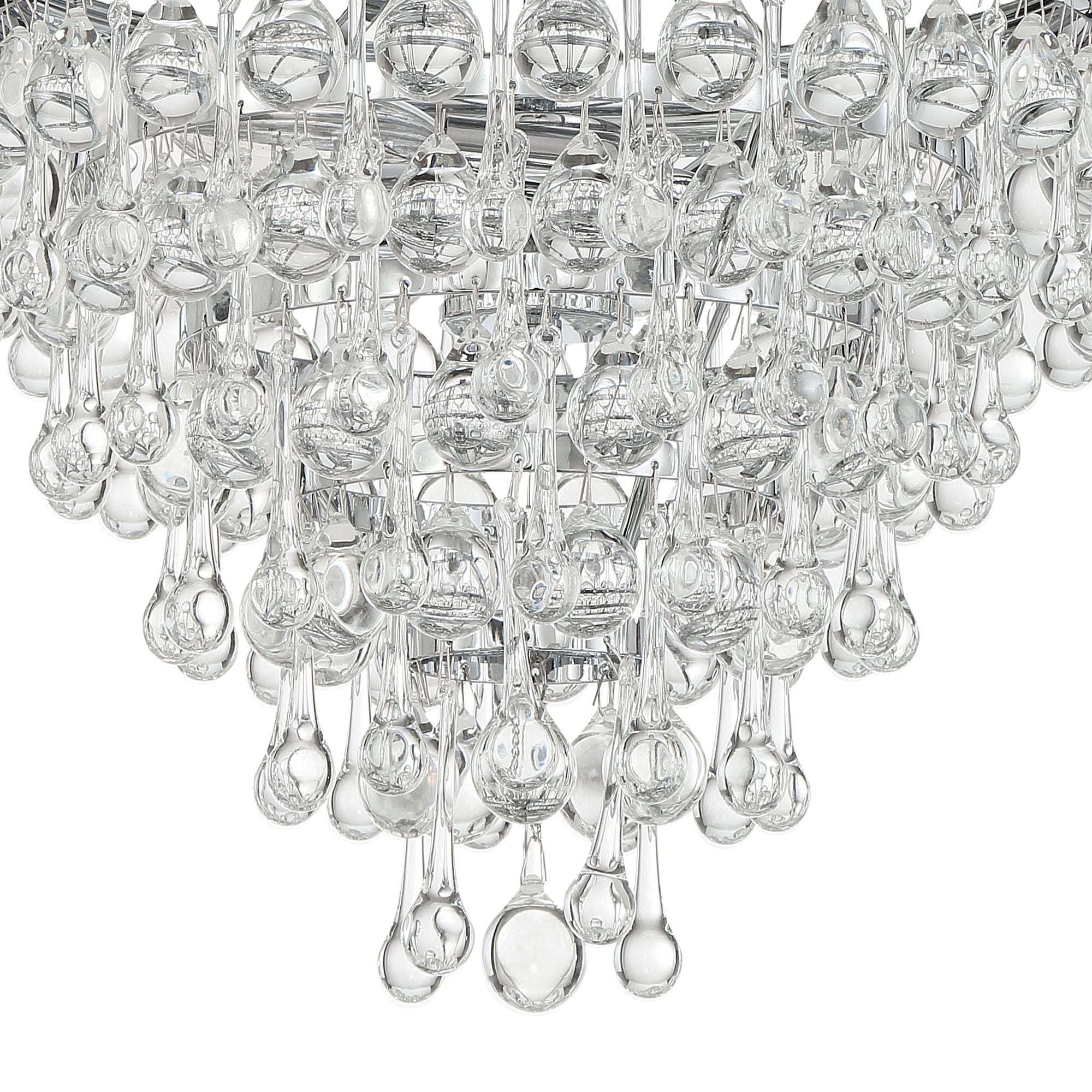 Calypso 13'' Crystal Teardrop Polished Chrome Chandelier Silver 13"W x 14.5"H x 13"D