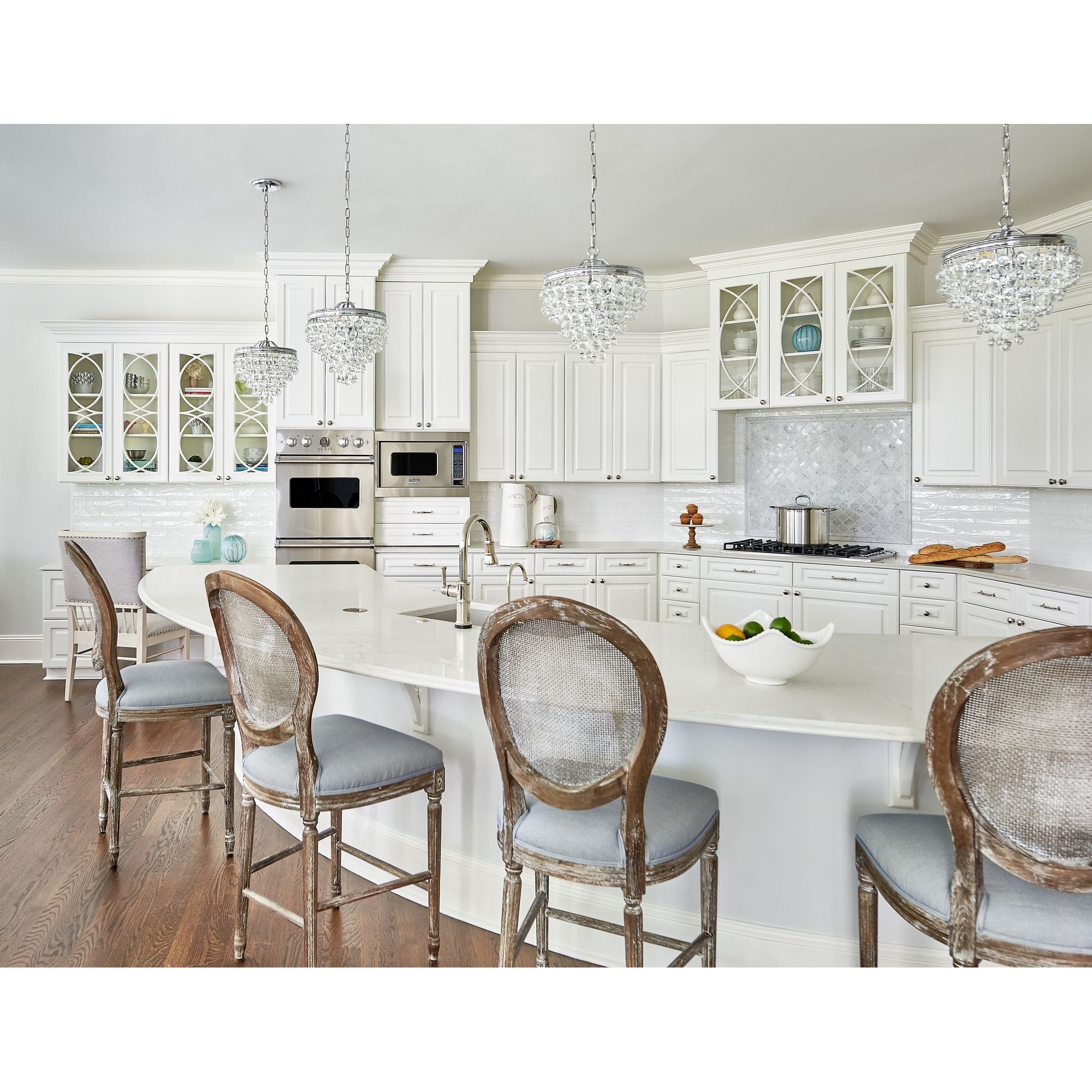 Calypso 13'' Crystal Teardrop Polished Chrome Chandelier Silver 13"W x 14.5"H x 13"D