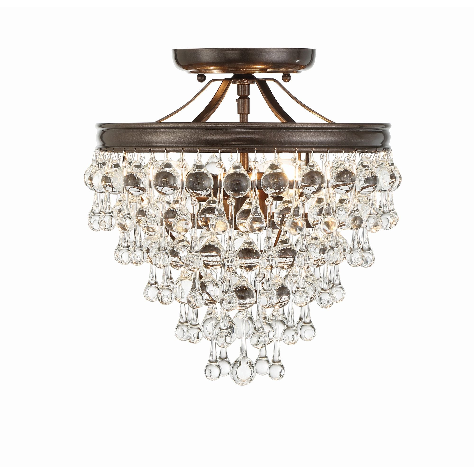 Calypso 13'' Crystal Teardrop Vibrant Bronze Semi Flush Mount Bronze 13"W x 14"H x 13"D
