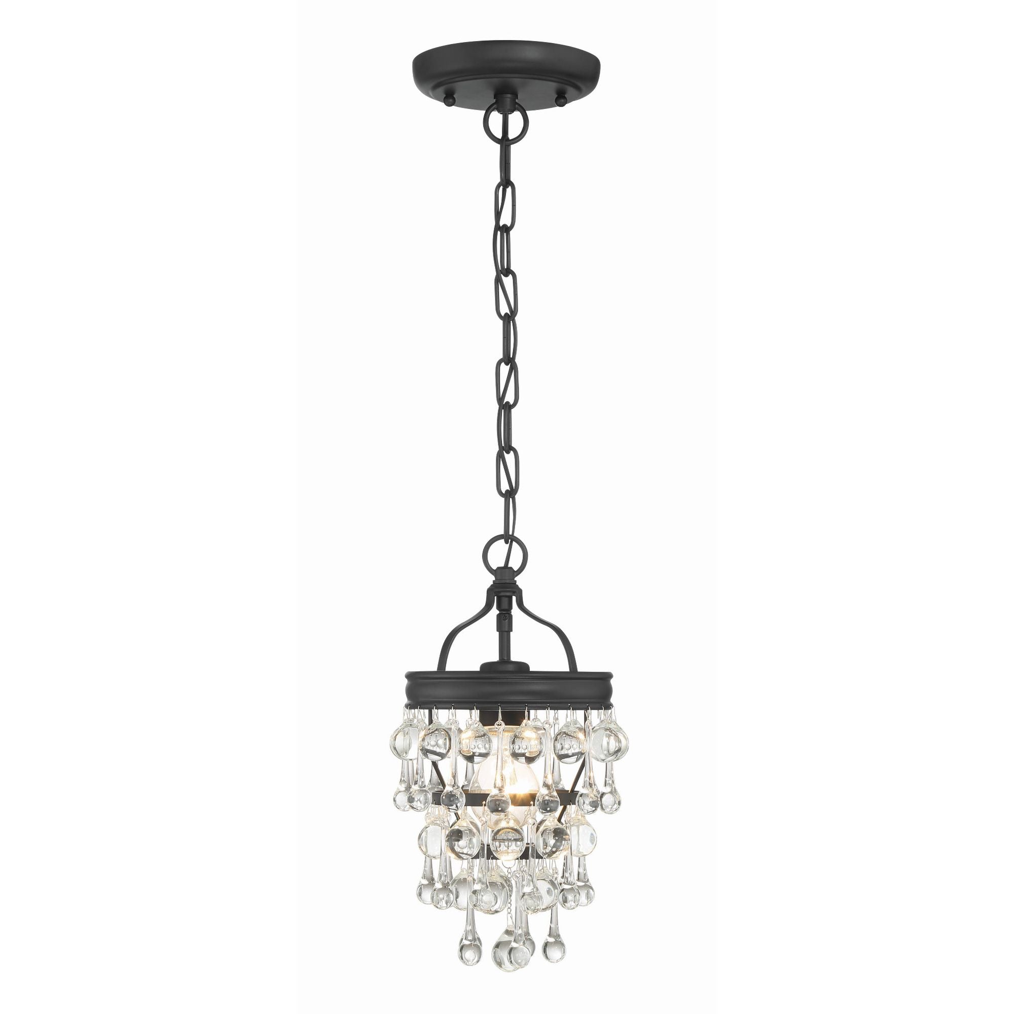 Calypso 7.25'' Crystal Teardrop Matte Black Chandelier Black 7.25"W x 13.75"H x 7.25"D