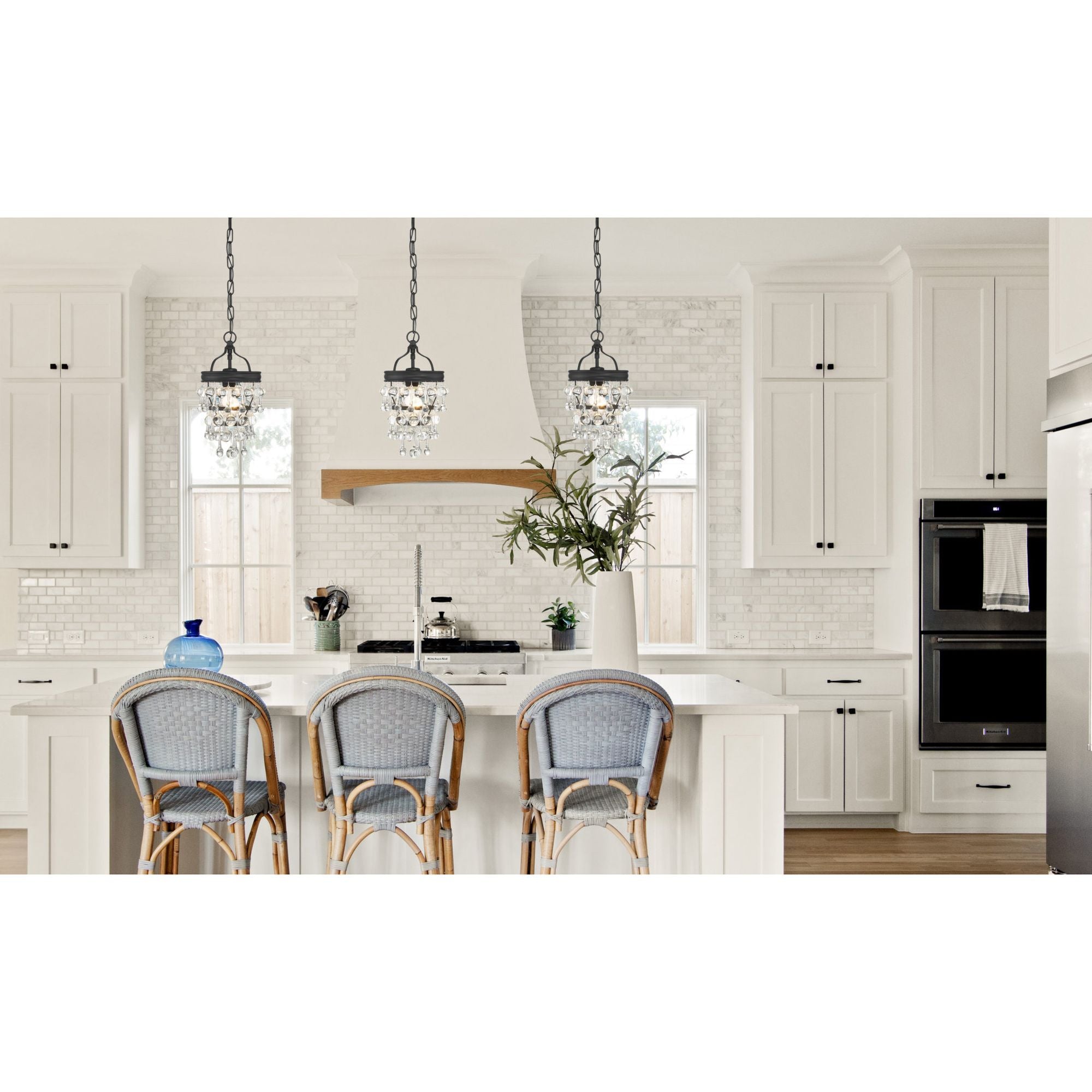 Calypso 7.25'' Crystal Teardrop Matte Black Chandelier Black 7.25"W x 13.75"H x 7.25"D