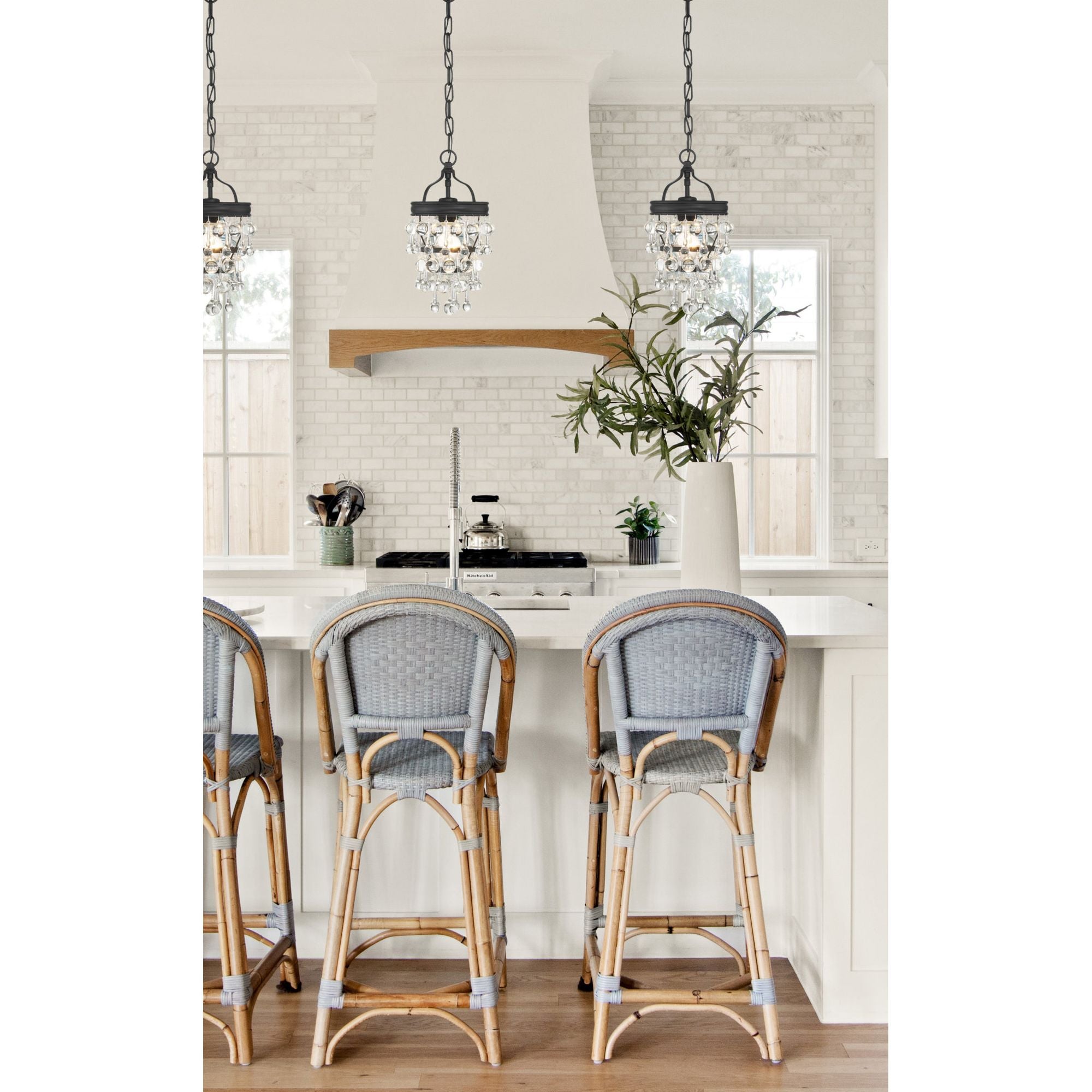 Calypso 7.25'' Crystal Teardrop Matte Black Chandelier Black 7.25"W x 13.75"H x 7.25"D