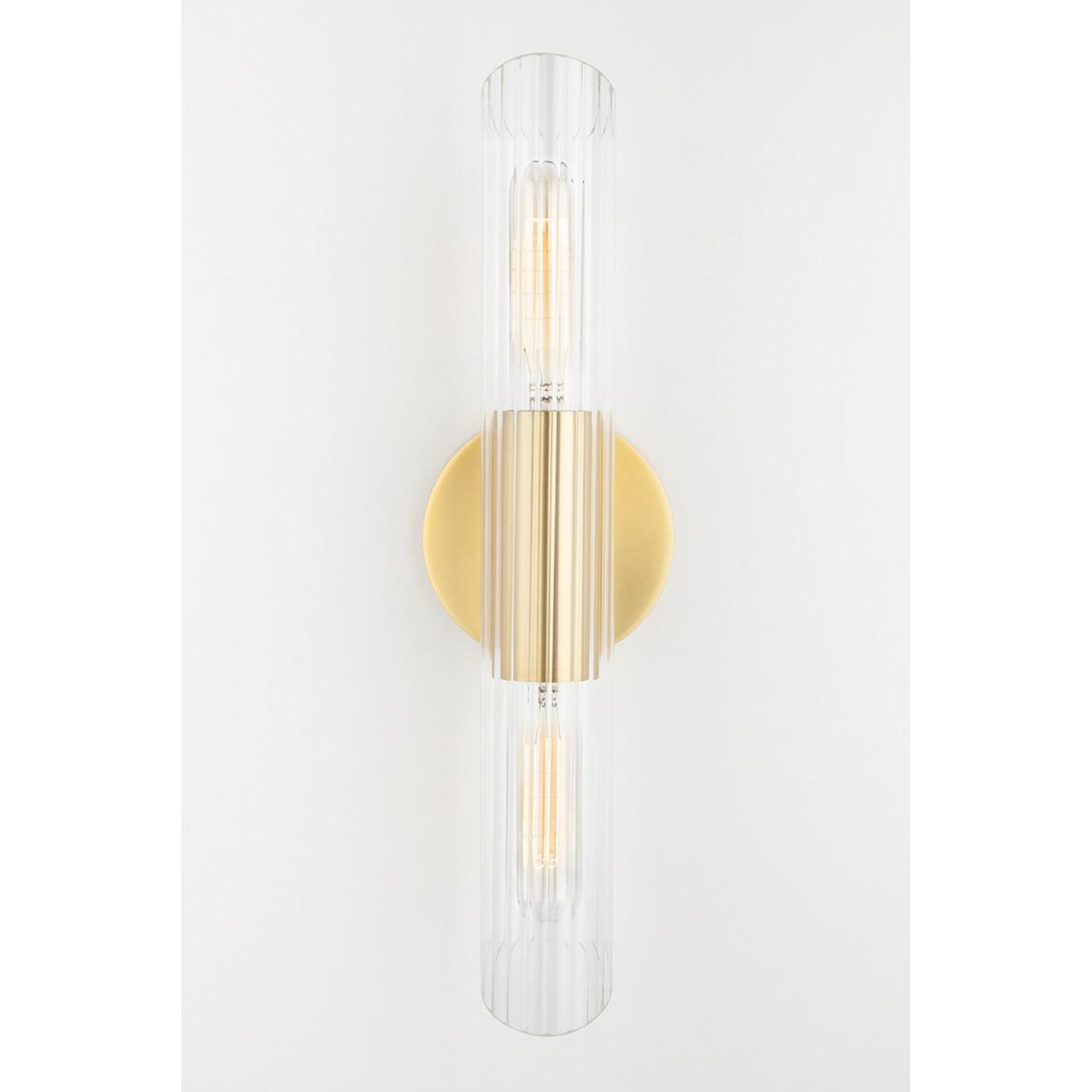 Cecily 2-Light Wall Sconce in Aged Brass 4.75L x 4.75W x 24.75H