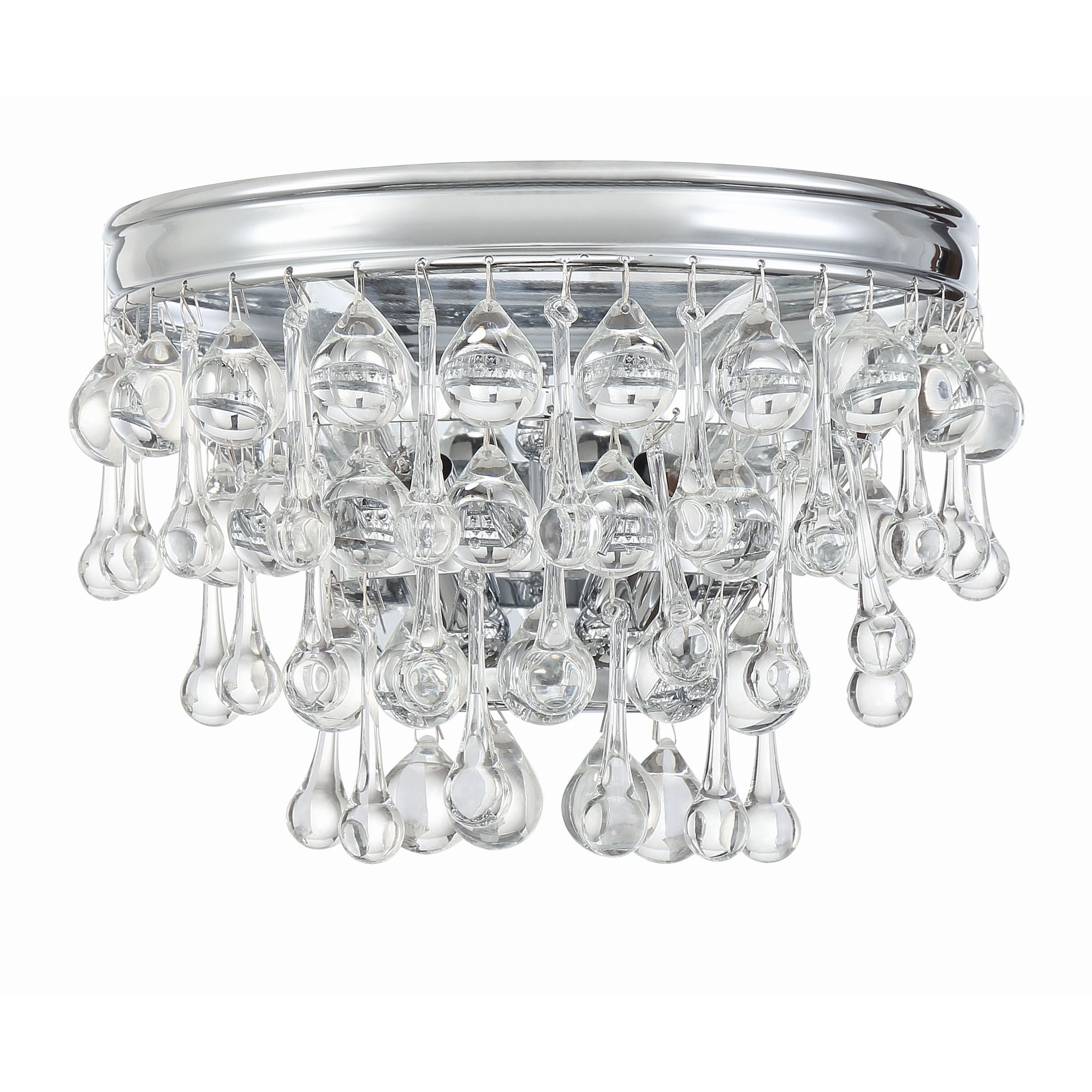 Calypso 10.75'' Crystal Teardrop Polished Chrome Sconce Silver 10.75"W x 7.25"H x 6.25"D