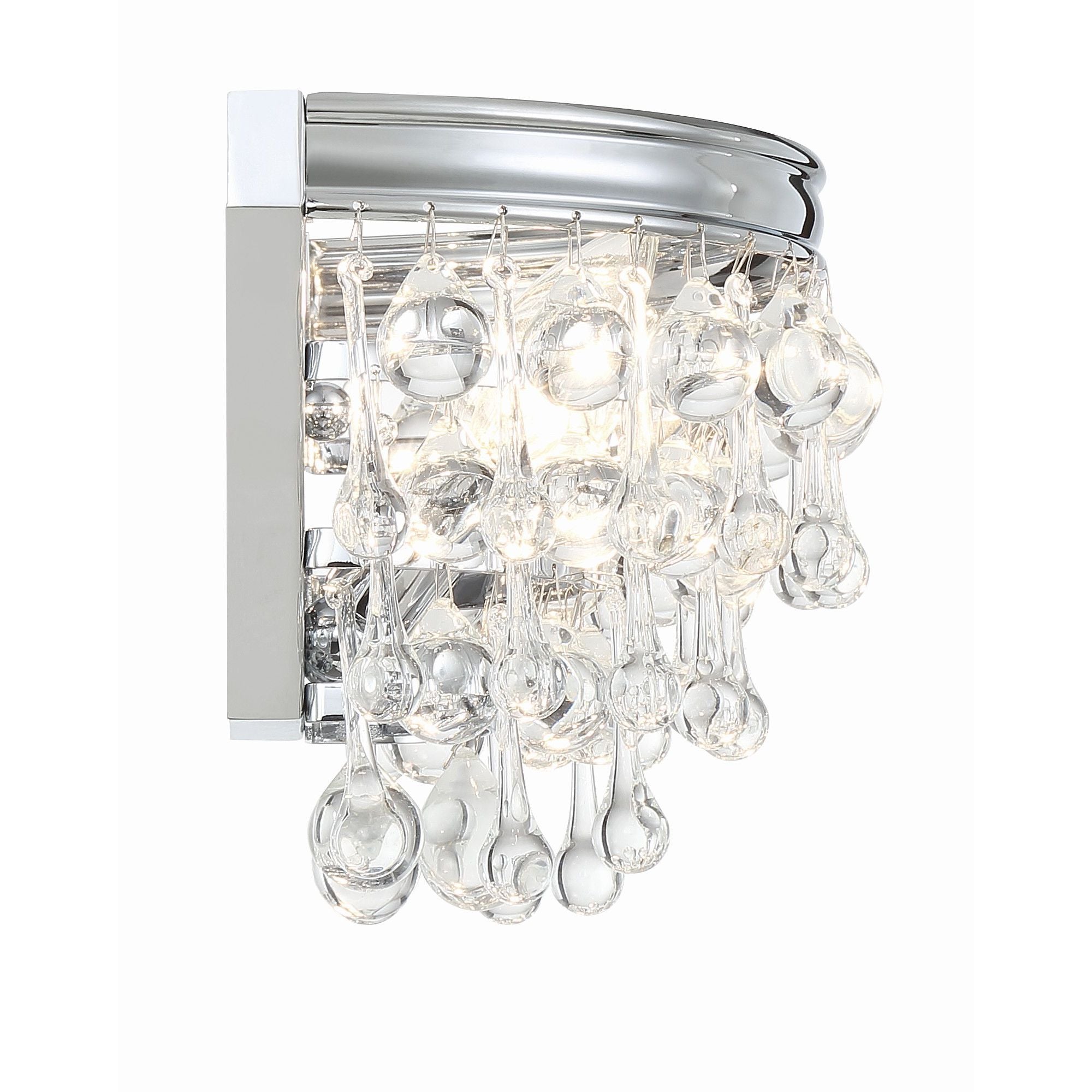 Calypso 10.75'' Crystal Teardrop Polished Chrome Sconce Silver 10.75"W x 7.25"H x 6.25"D