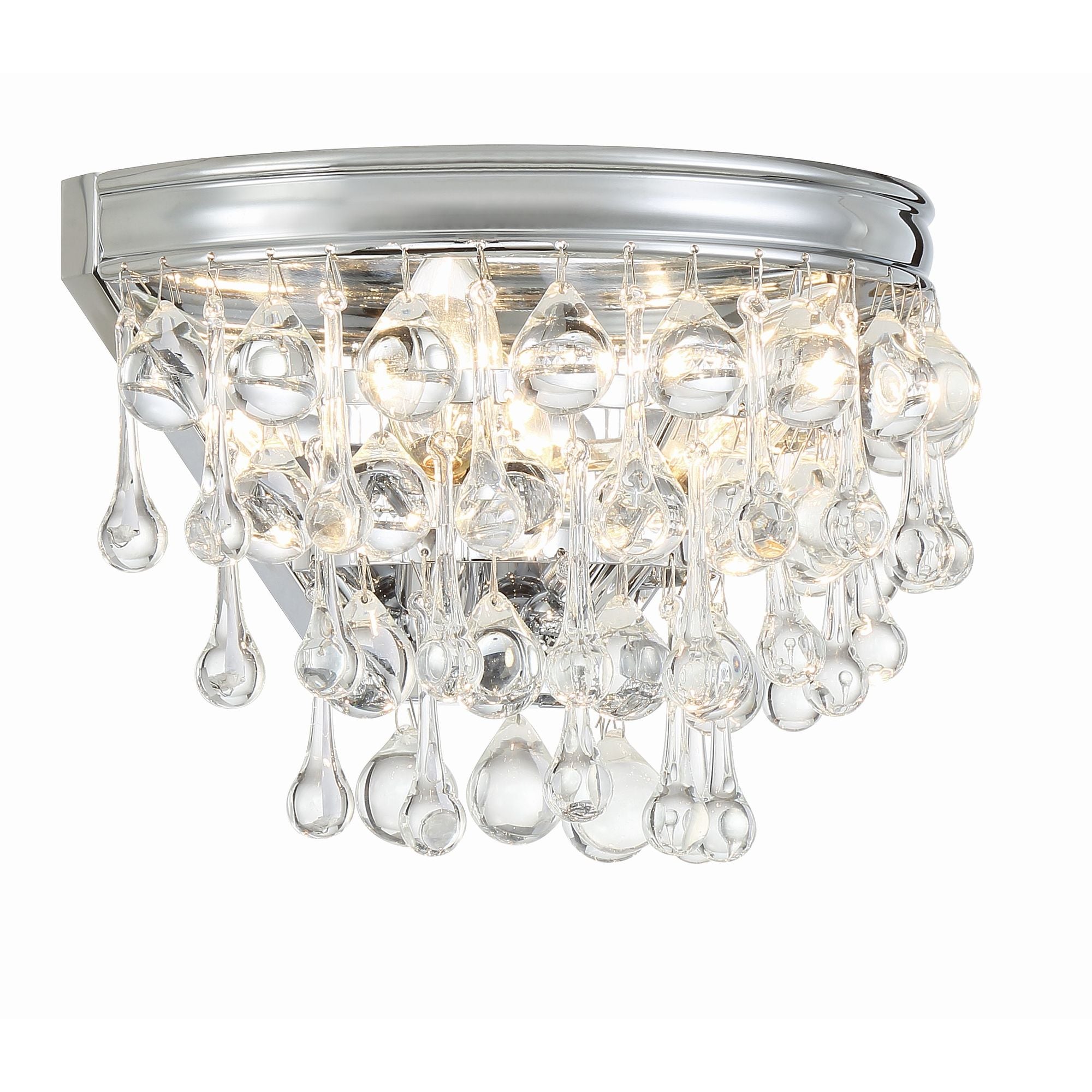 Calypso 10.75'' Crystal Teardrop Polished Chrome Sconce Silver 10.75"W x 7.25"H x 6.25"D