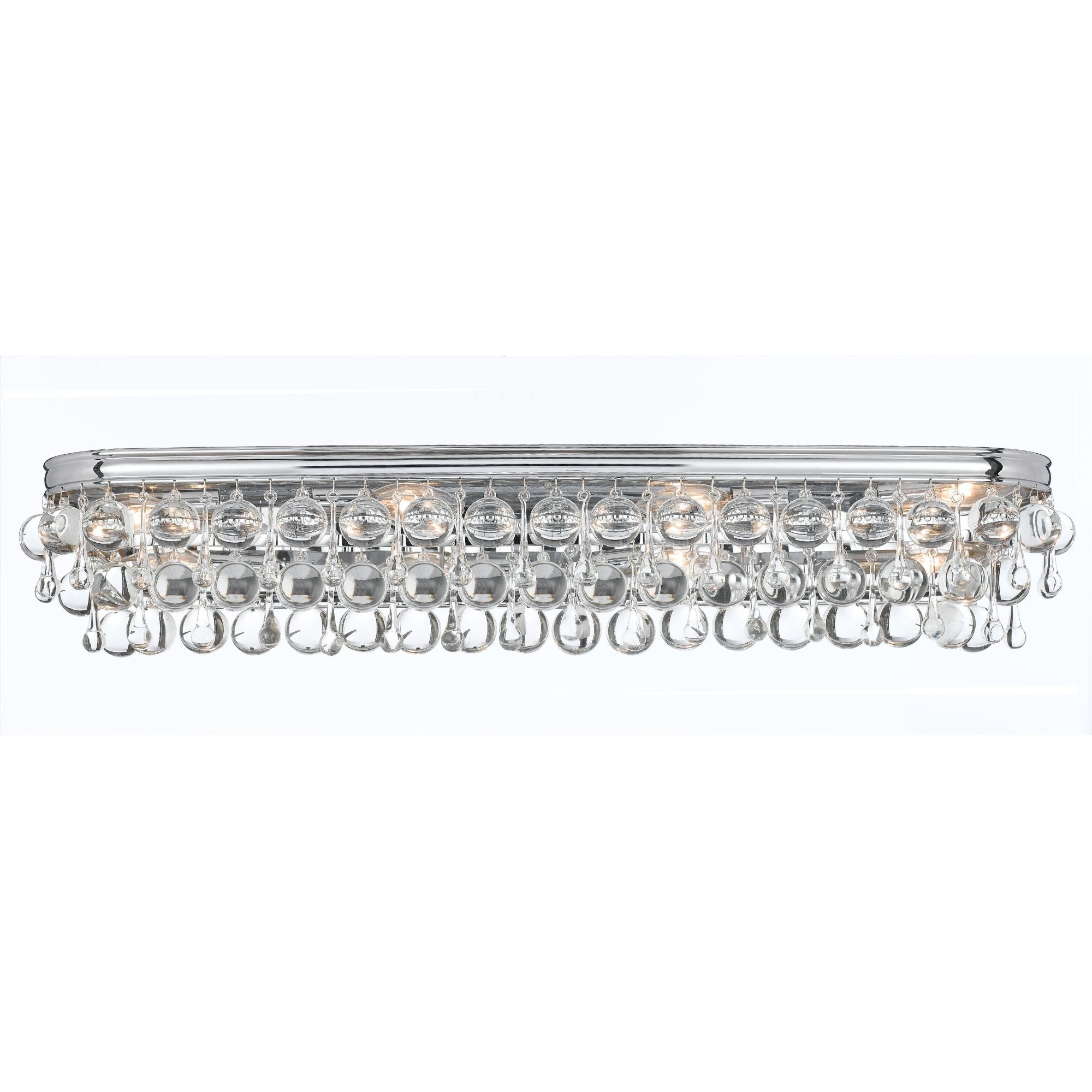 Calypso 33'' Crystal Teardrop Polished Chrome Bathroom Vanity Silver 33"W x 6.5"H x 6.5"D