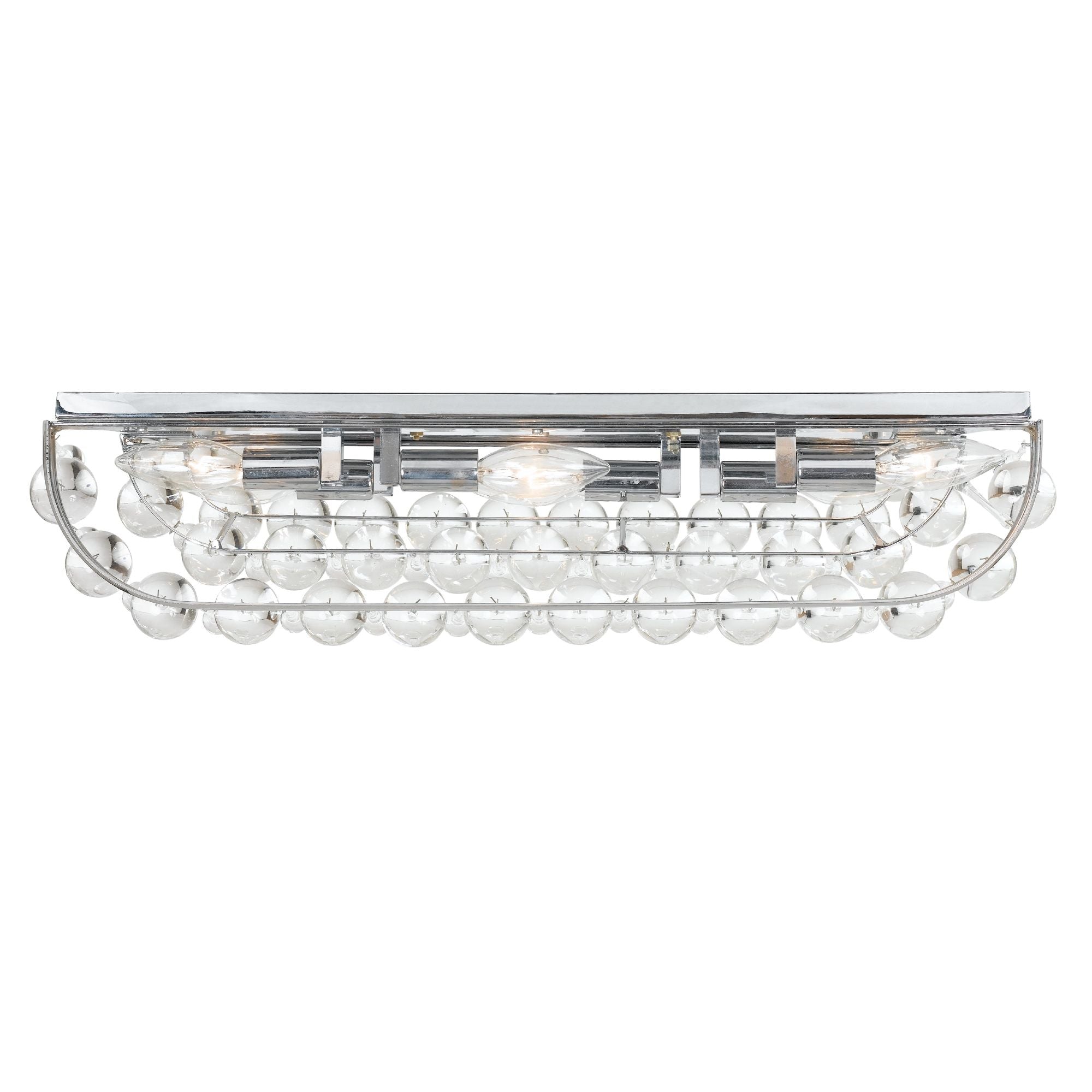 Calypso 33'' Crystal Teardrop Polished Chrome Bathroom Vanity Silver 33"W x 6.5"H x 6.5"D