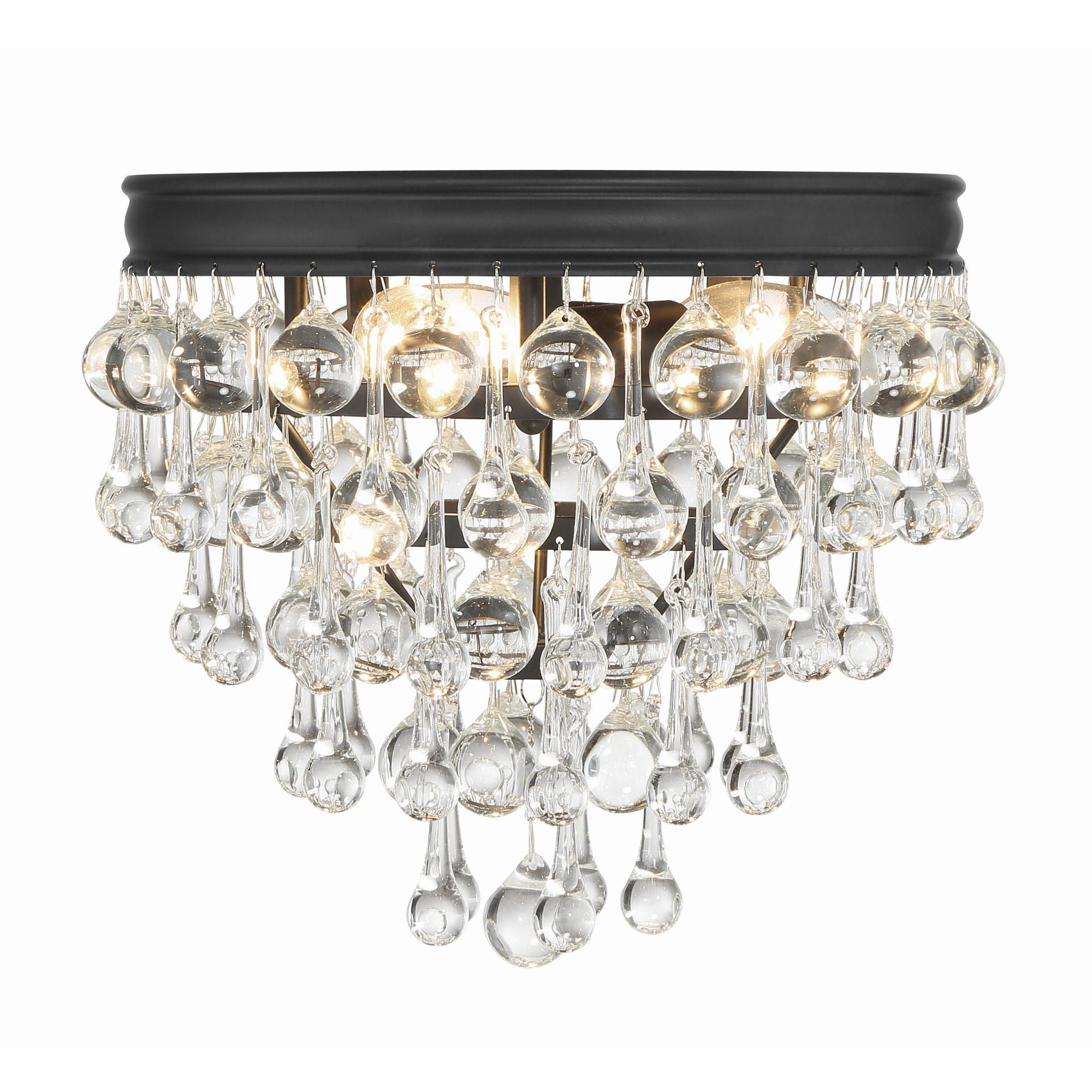 Calypso 10.5'' Crystal Teardrop Matte Black Flush Mount Black 10.5"W x 9.5"H x 10.5"D