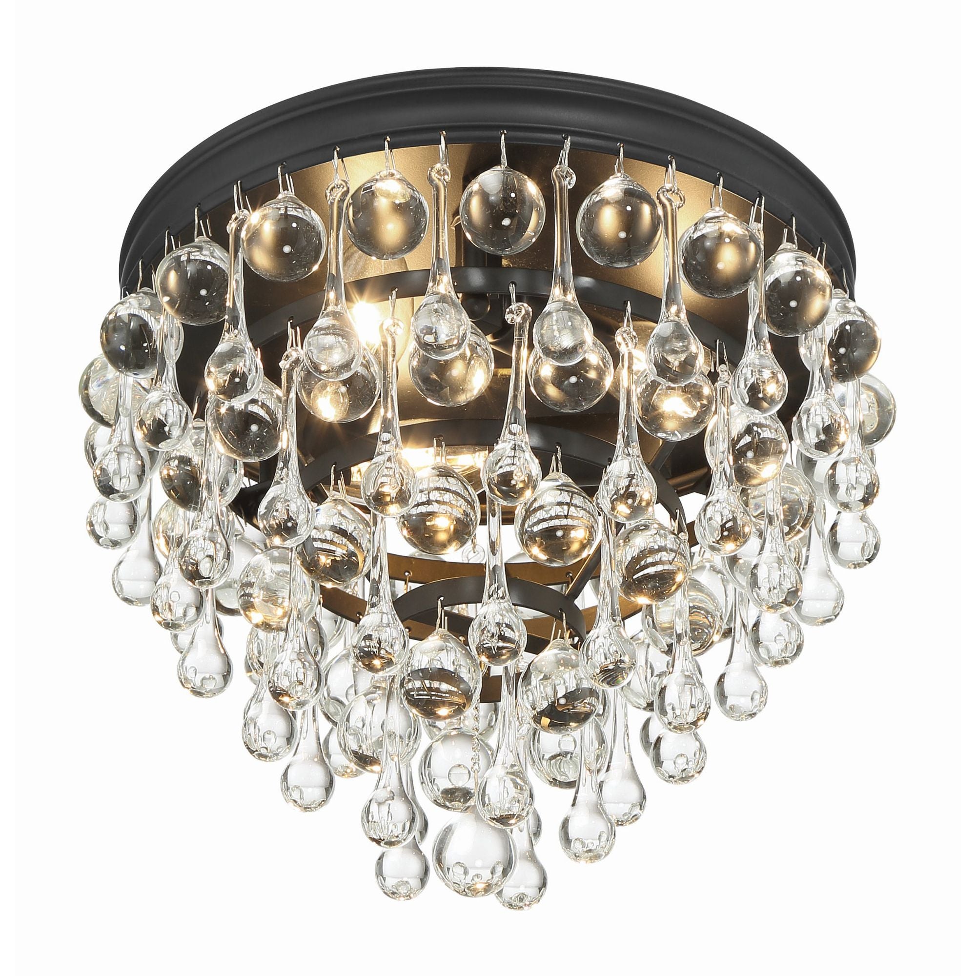Calypso 10.5'' Crystal Teardrop Matte Black Flush Mount Black 10.5"W x 9.5"H x 10.5"D