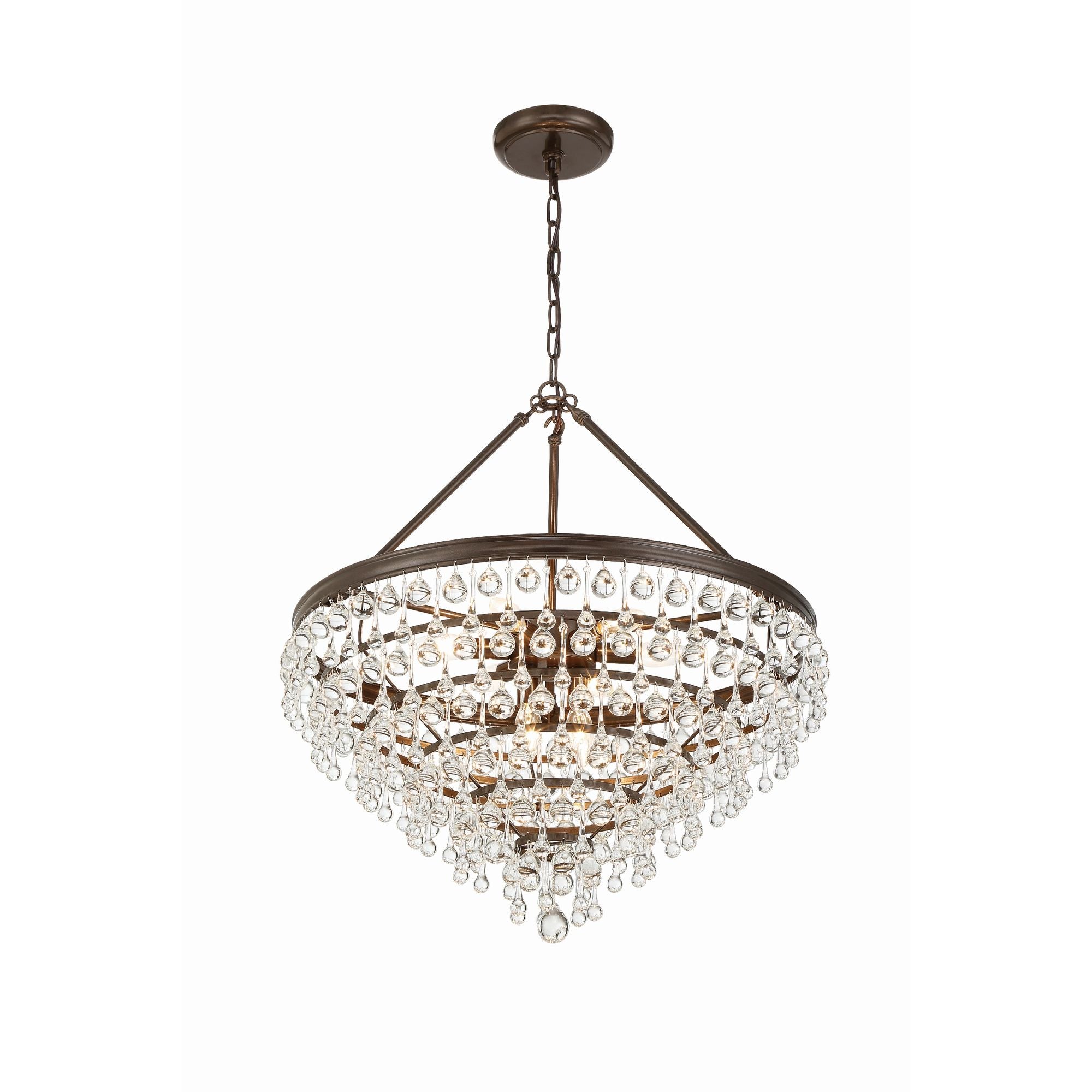 Calypso 8 Light Crystal Teardrop Vibrant Bronze Chandelier Clear Glass Drops 25"W x 27"H x 25"D