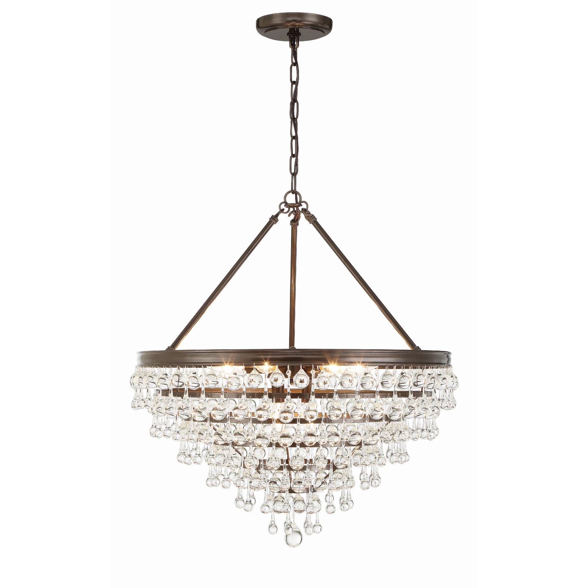 Calypso 8 Light Crystal Teardrop Vibrant Bronze Chandelier Clear Glass Drops 25"W x 27"H x 25"D