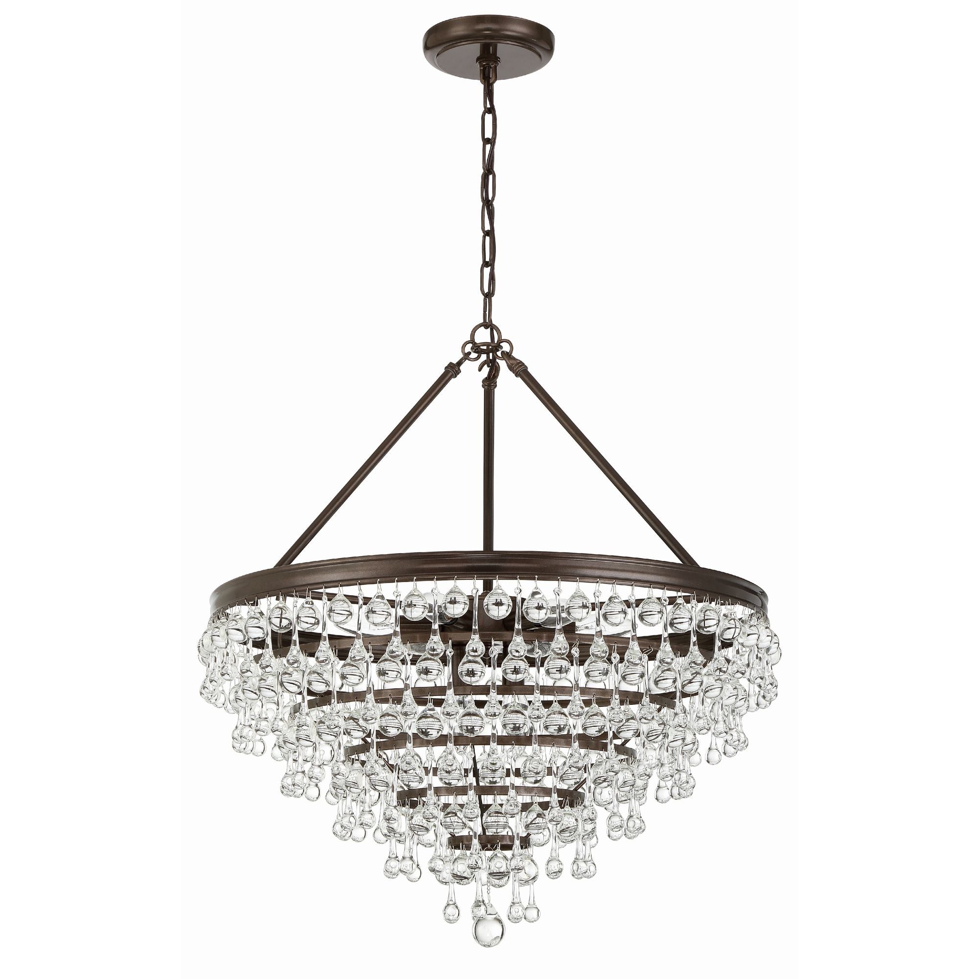 Calypso 8 Light Crystal Teardrop Vibrant Bronze Chandelier Clear Glass Drops 25"W x 27"H x 25"D