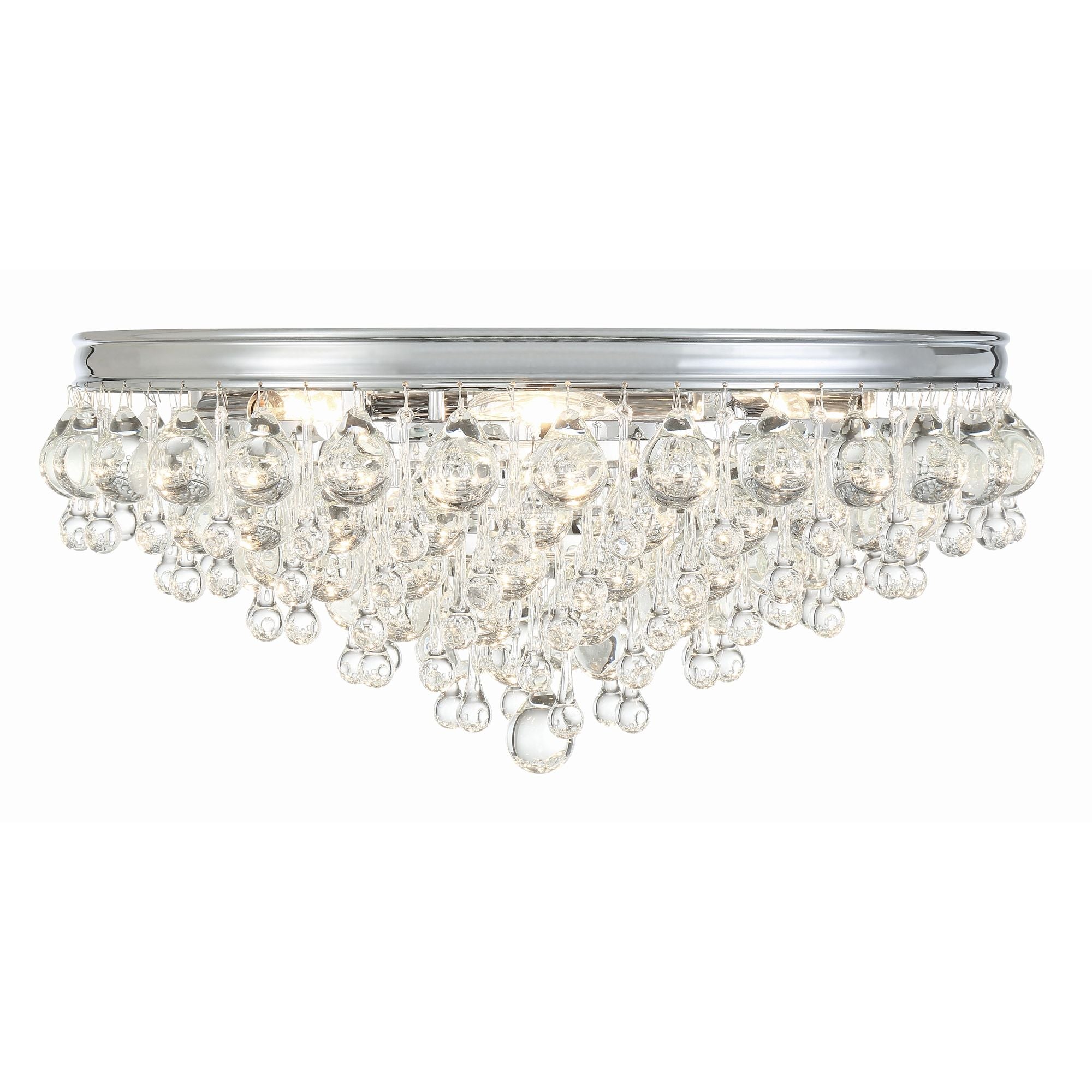Calypso 20'' Crystal Teardrop Polished Chrome Flush Mount Silver 20"W x 9"H x 20"D
