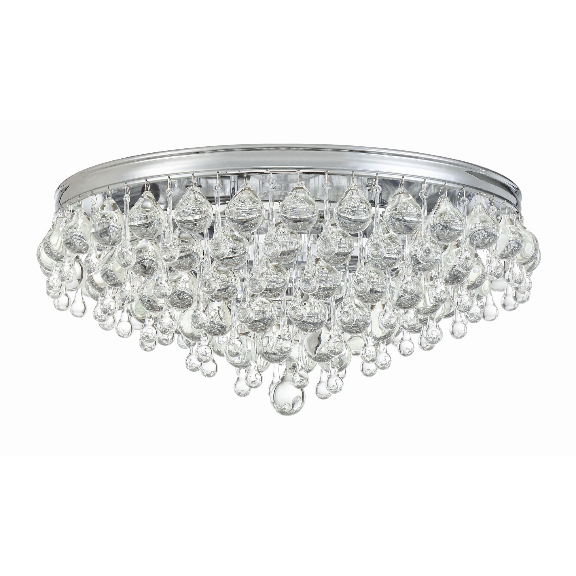 Calypso 20'' Crystal Teardrop Polished Chrome Flush Mount Silver 20"W x 9"H x 20"D