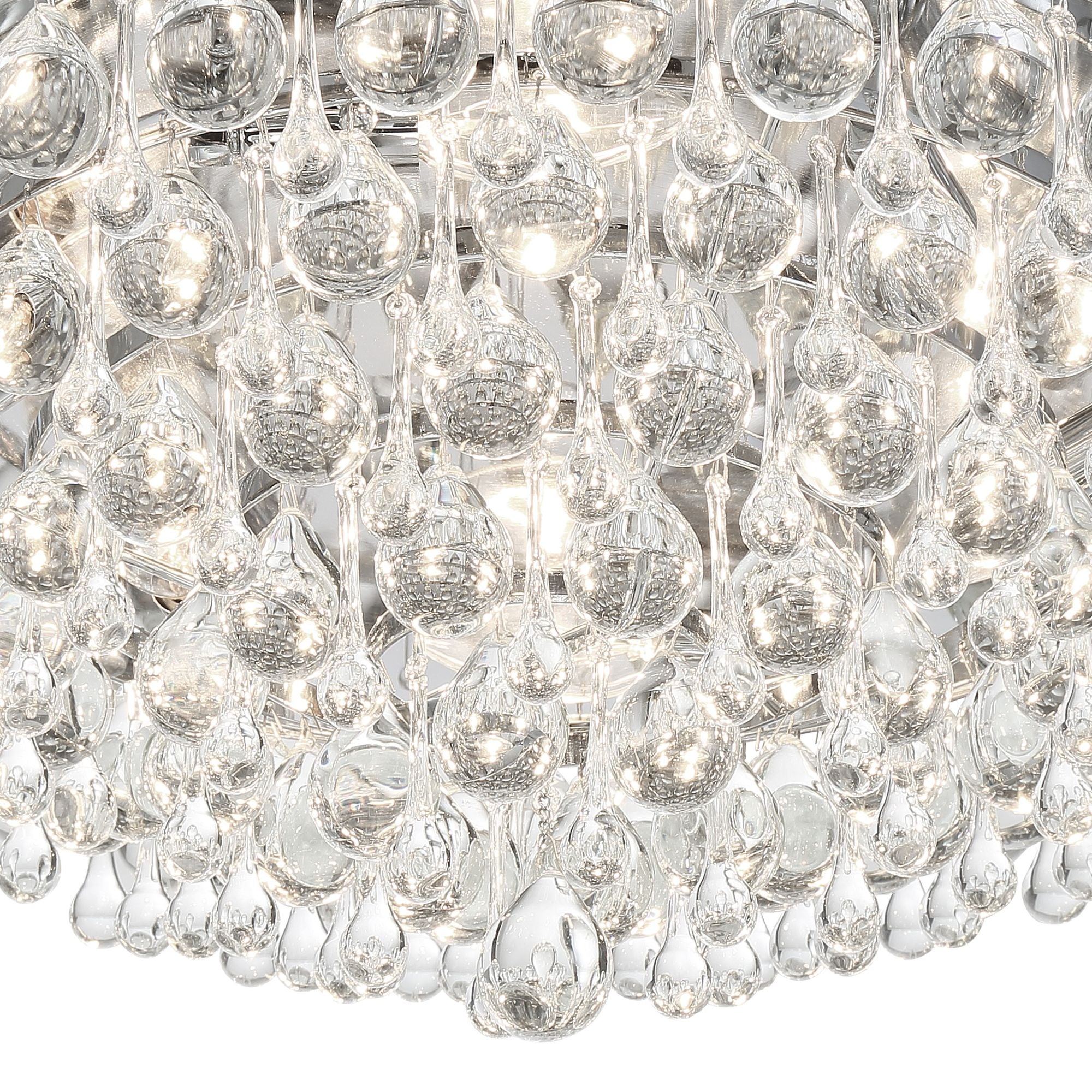 Calypso 20'' Crystal Teardrop Polished Chrome Flush Mount Silver 20"W x 9"H x 20"D