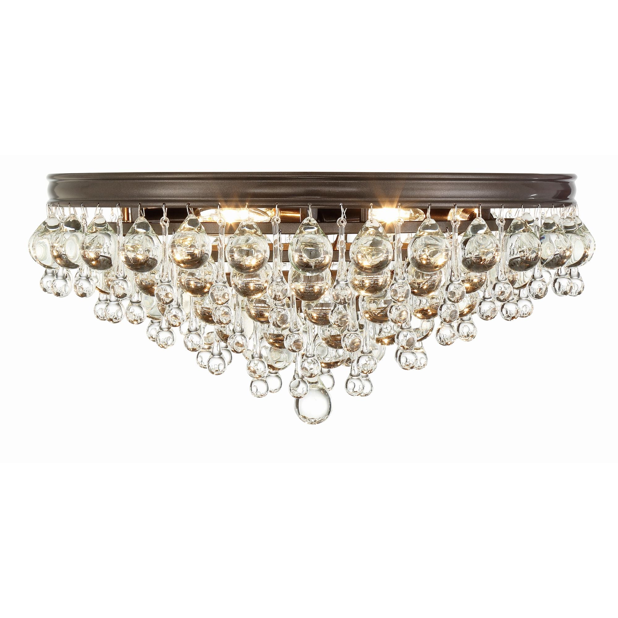 Calypso 20'' Crystal Teardrop Vibrant Bronze Flush Mount Bronze 20"W x 9"H x 20"D