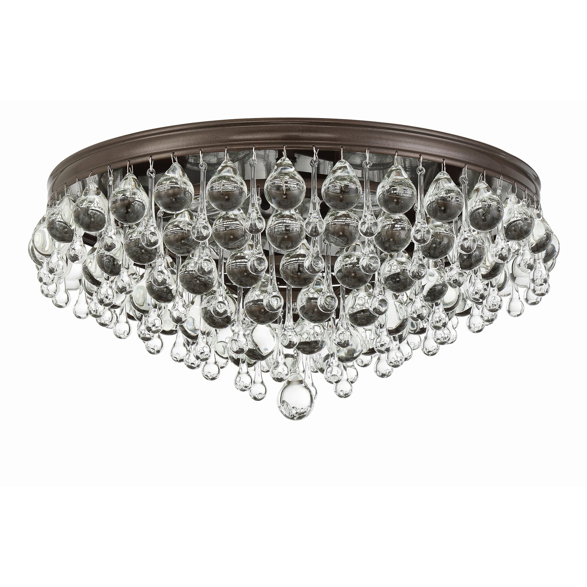 Calypso 20'' Crystal Teardrop Vibrant Bronze Flush Mount Bronze 20"W x 9"H x 20"D