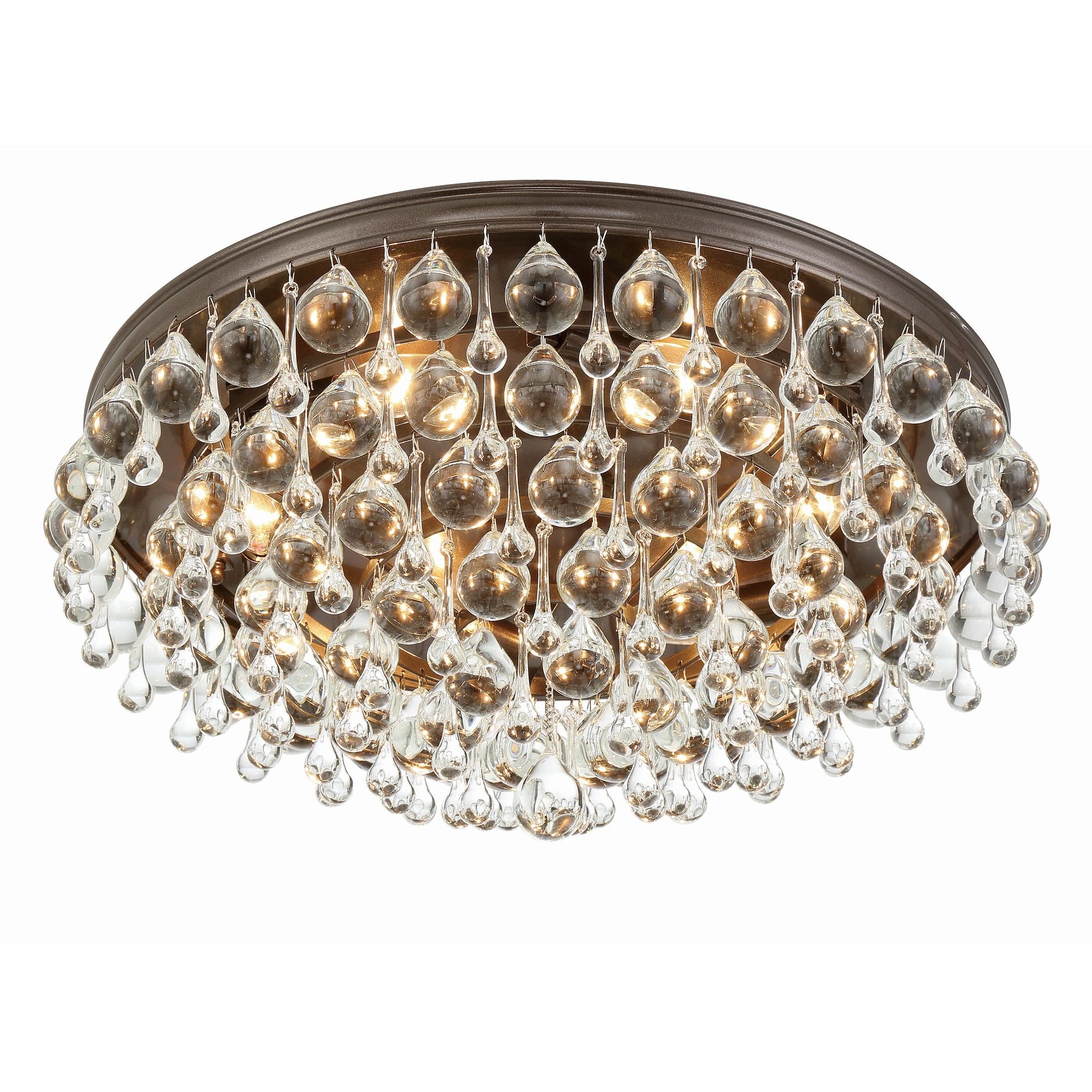 Calypso 20'' Crystal Teardrop Vibrant Bronze Flush Mount Bronze 20"W x 9"H x 20"D