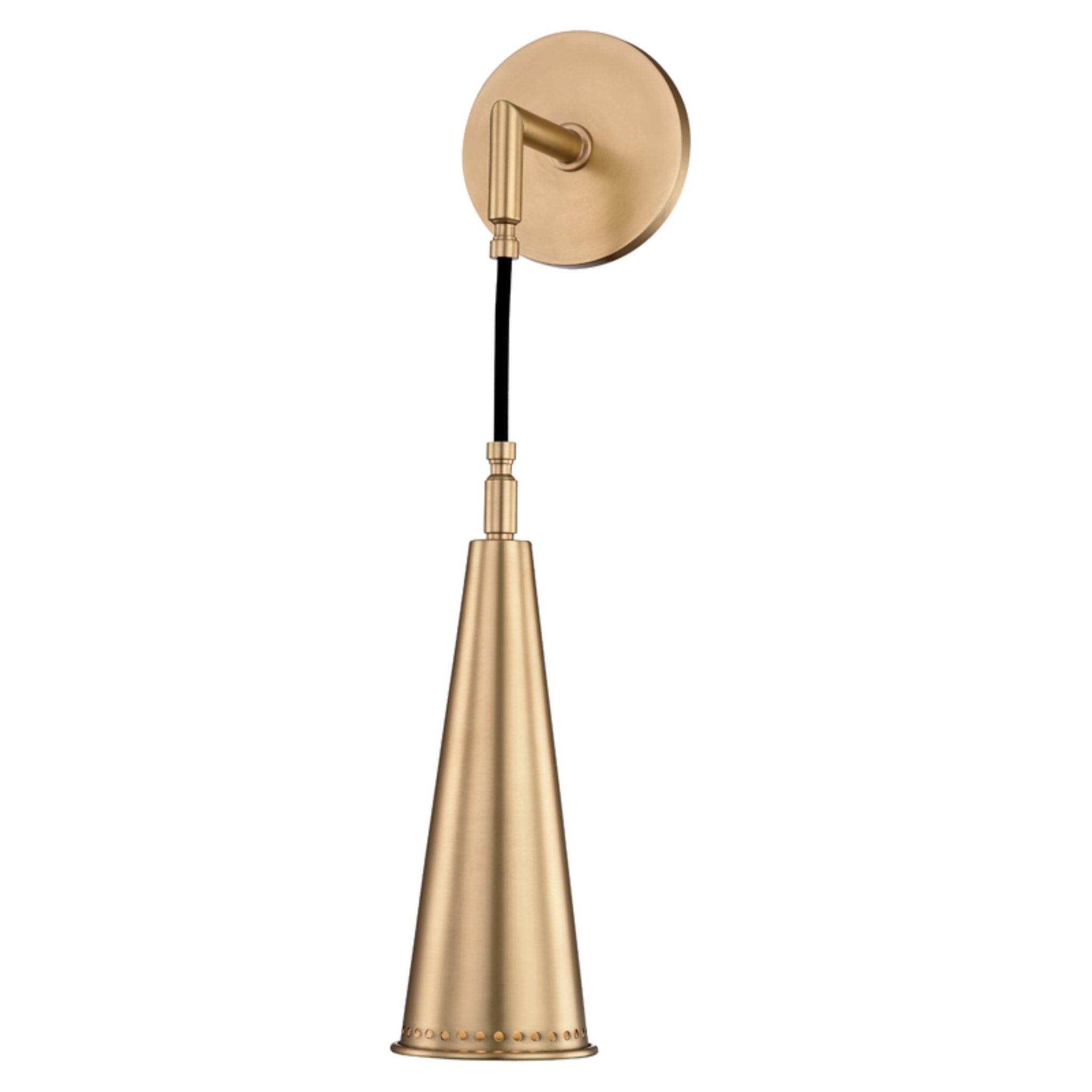 Alva 1-Light Wall Sconce in Aged Brass 4.75L x 4.75W x 11.25H