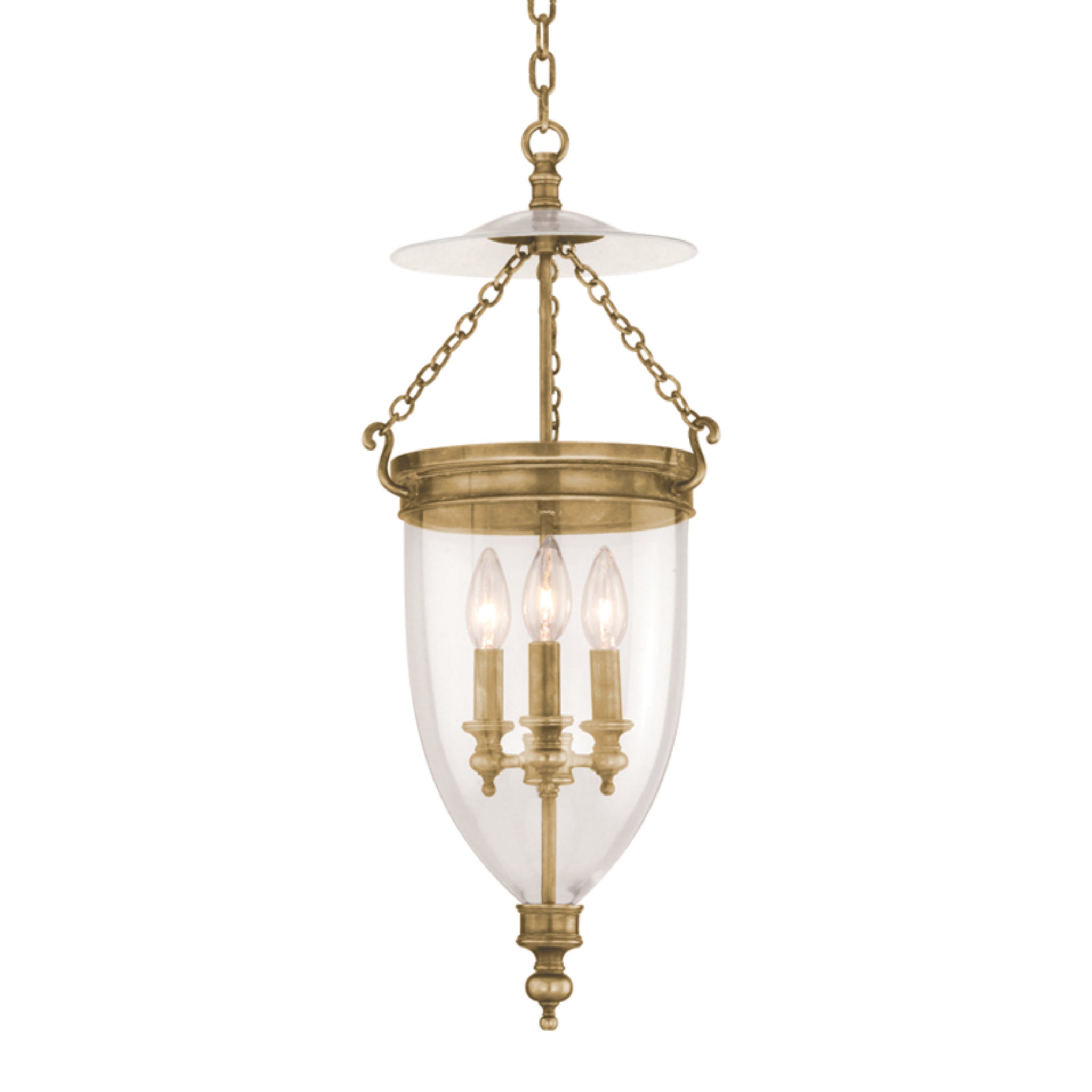 Hanover 3-Light Pendant in Aged Brass 12L x 12W x 25.75H