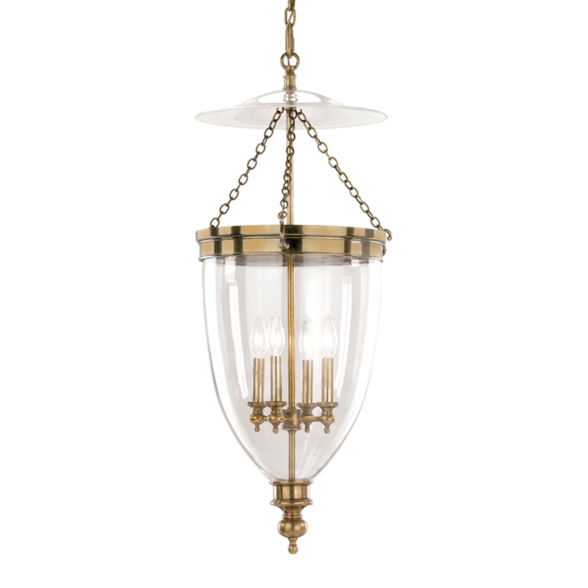 Hanover 4-Light Pendant in Aged Brass 15.5L x 15.5W x 34H