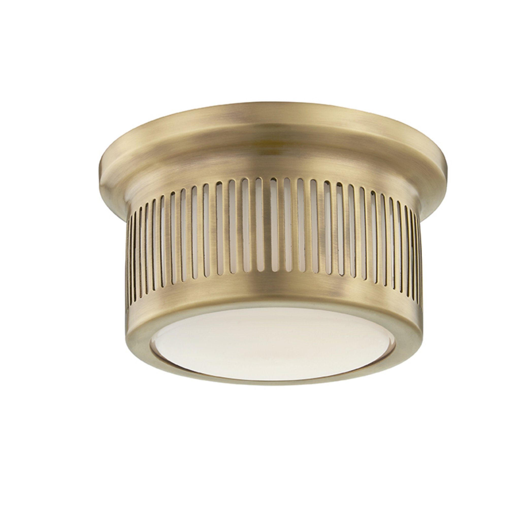 Bangor 1-Light Flush Mount in Aged Brass 6L x 6W x 3.5H