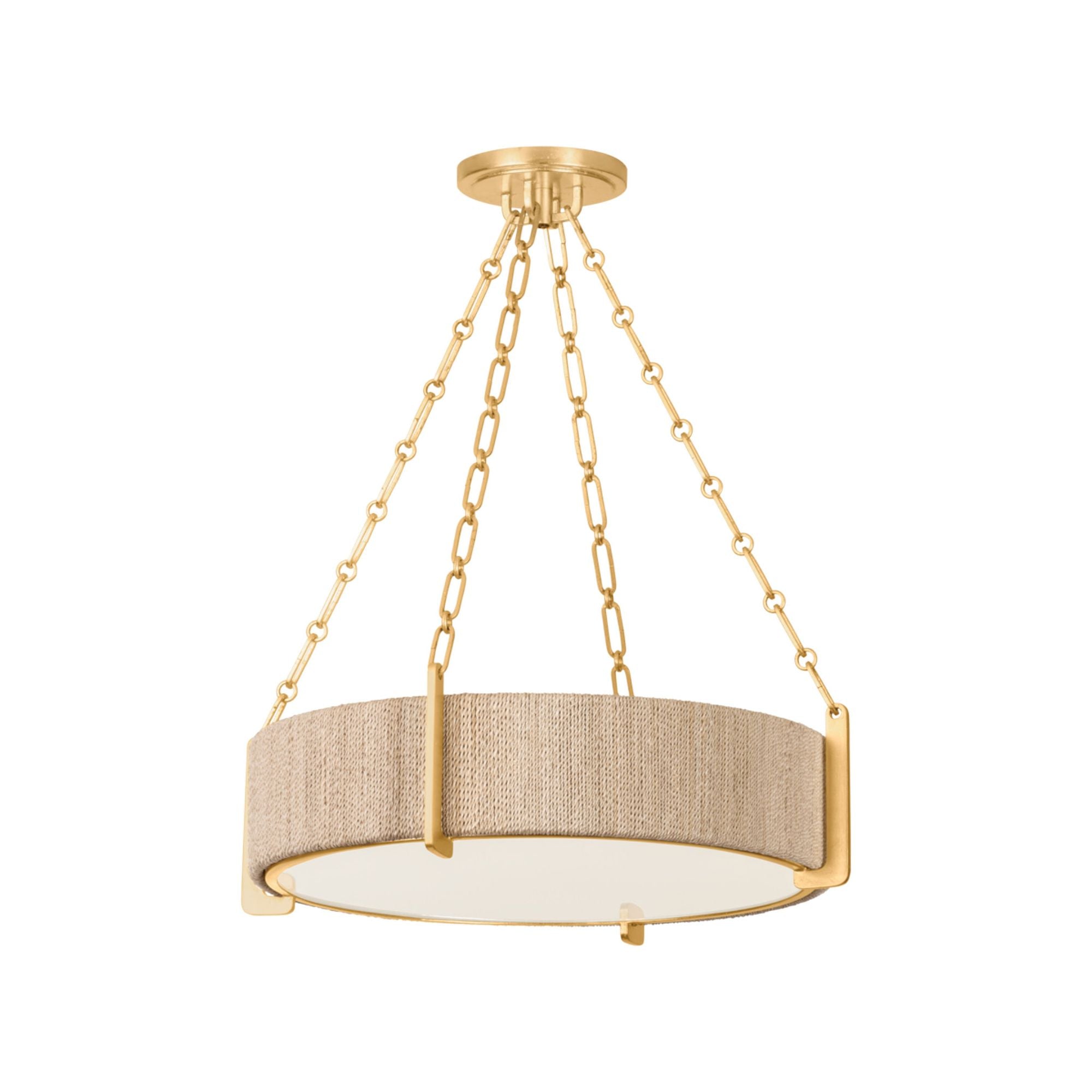 Quebec 4-Light Chandelier in Gold Leaf 22W x 6.25H
