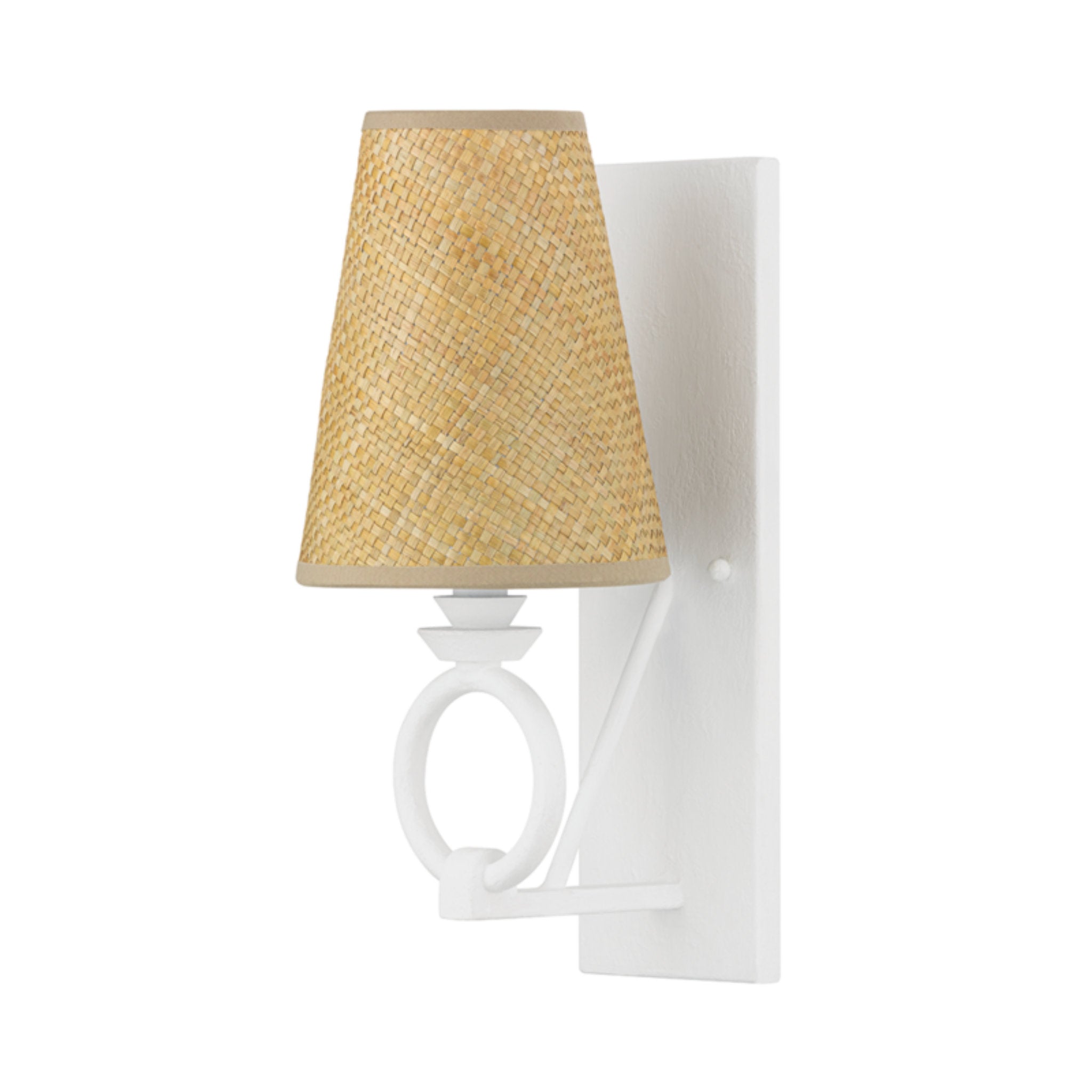 Pendelton 1-Light Wall Sconce in White Plaster 6L x 6W x 14.5H