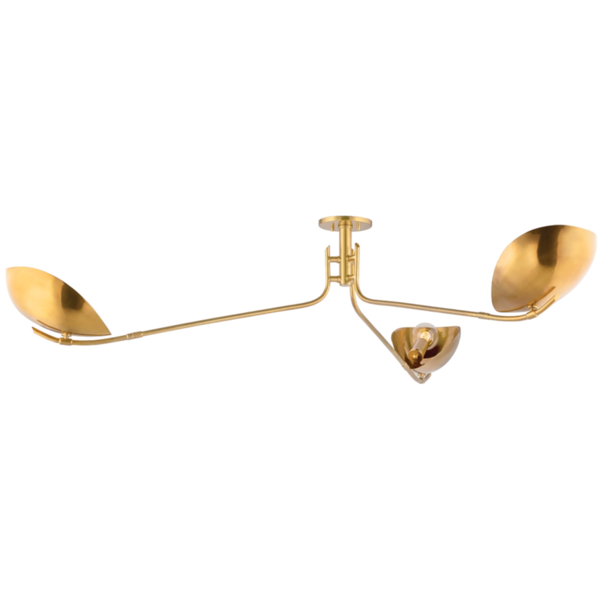Avondale 3-Light Semi Flush in Aged Brass 62L x 62W x 10H