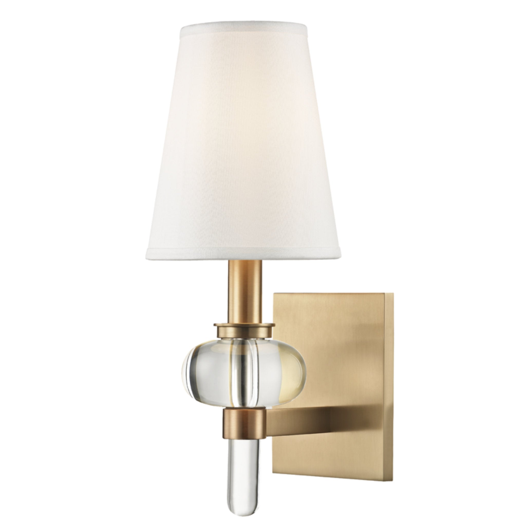 Luna 1-Light Wall Sconce in Aged Brass 5.5L x 5.5W x 14H