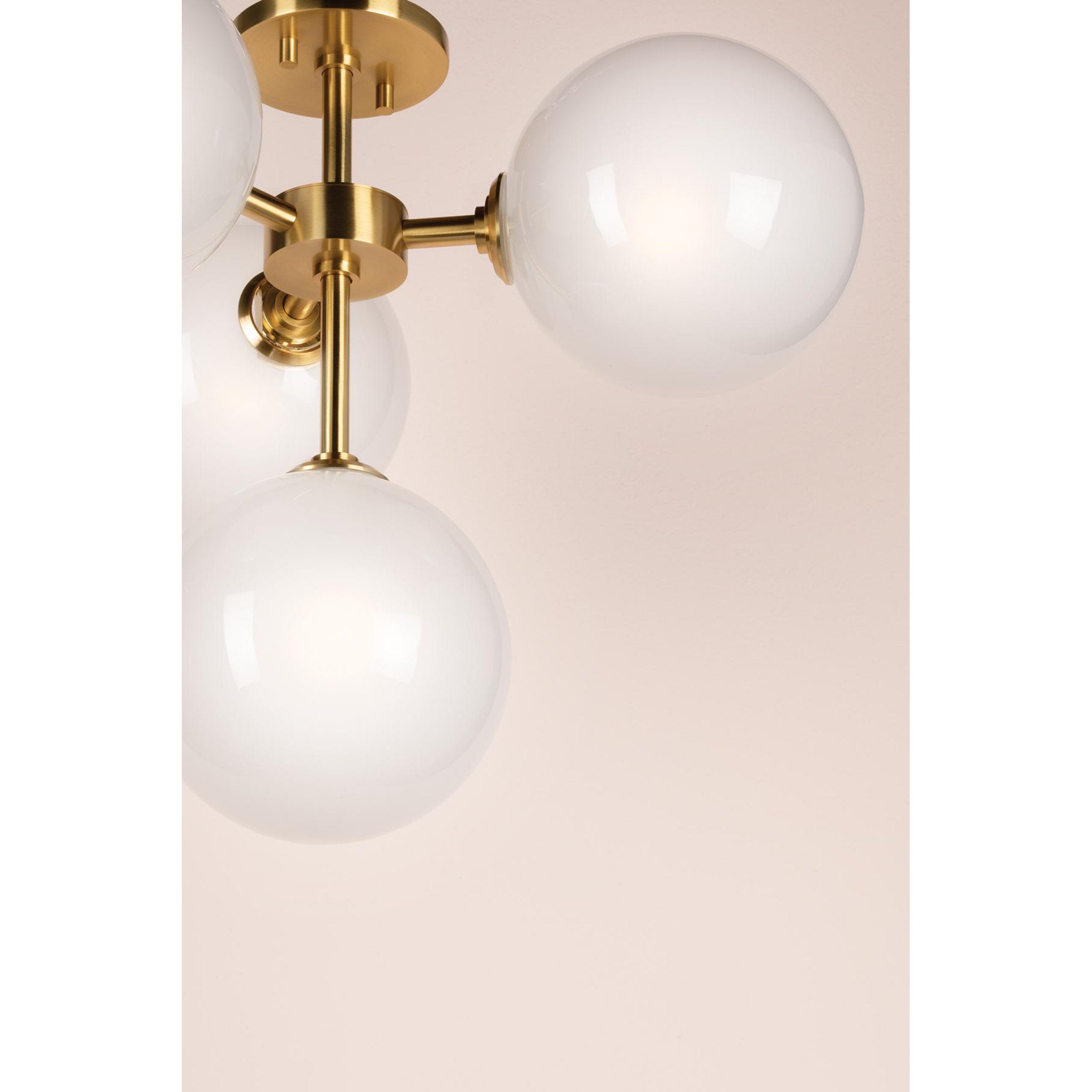 Ashleigh 4-Light Semi Flush in Aged Brass 20.25L x 20.25W x 18H