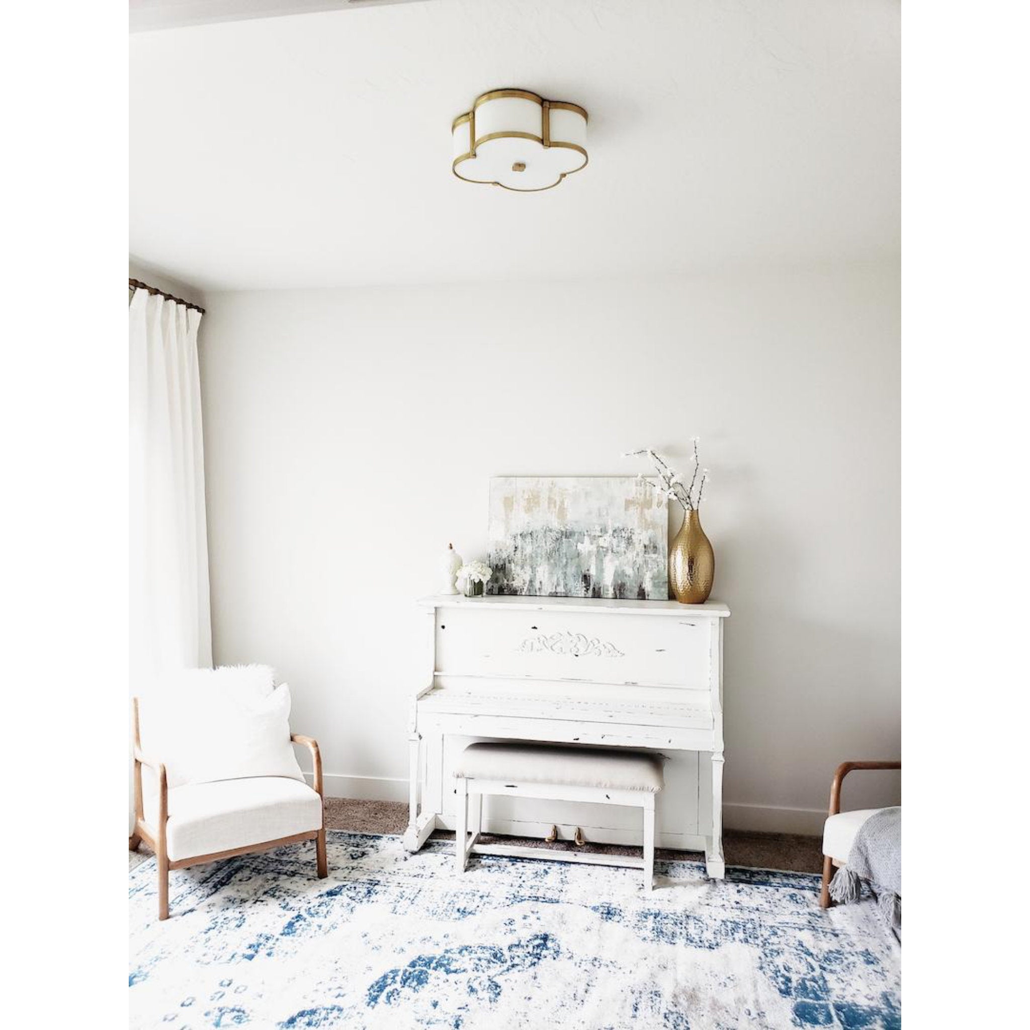 Chandler 3-Light Flush Mount in Aged Brass 16.75L x 16.75W x 5.5H