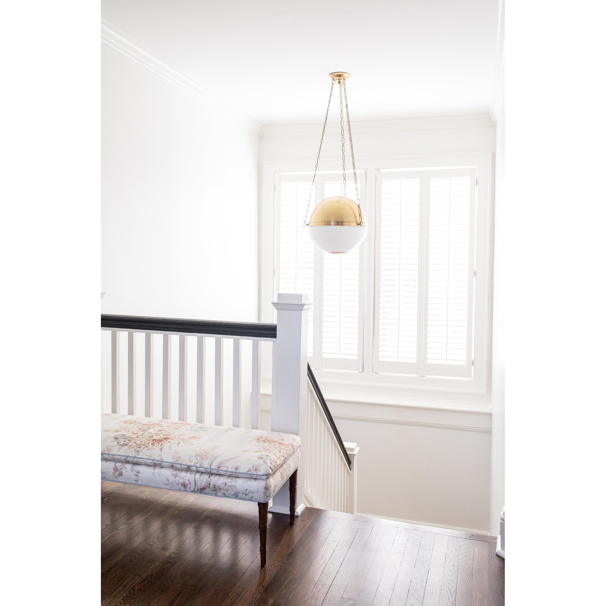 Sphere No.2 3-Light Pendant in Aged Brass by Mark D. Sikes 20.5L x 20.5W x 17H