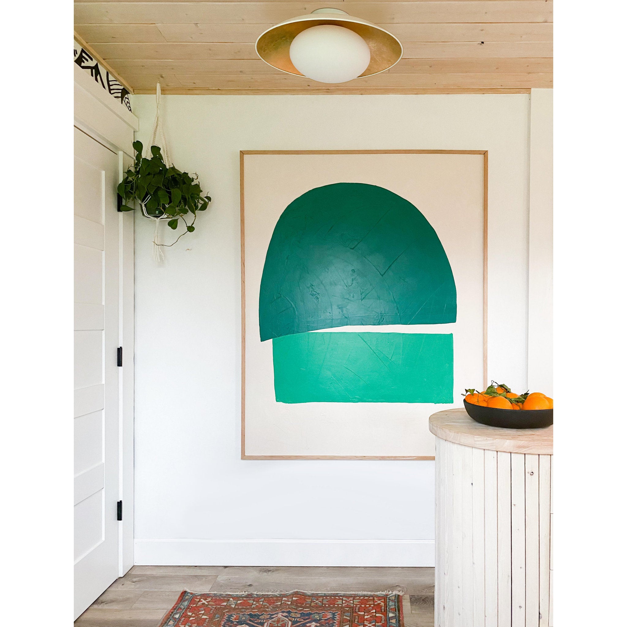 Cadence 1-Light Semi Flush in White Lustro/Gold Leaf Combo 11.75L x 21W x 9H