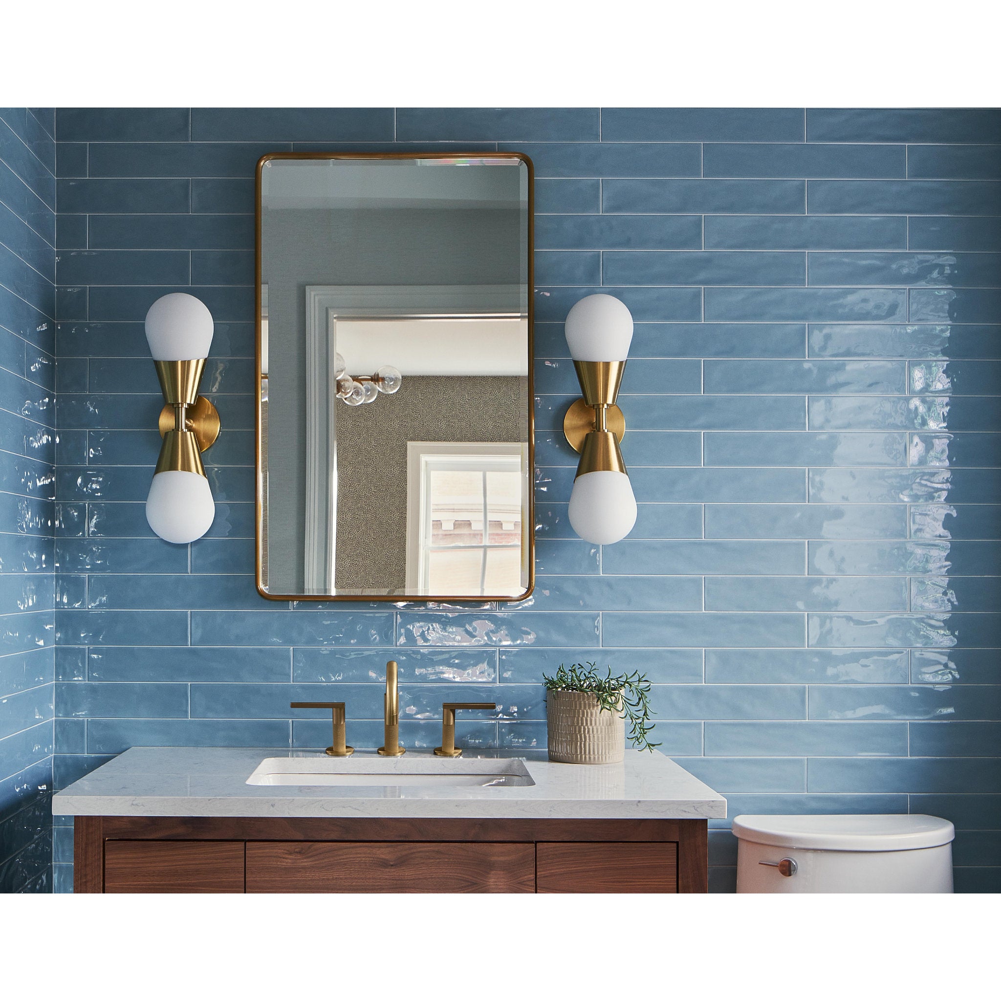 Cora 2-Light Wall Sconce in Aged Brass 5L x 5W x 19H