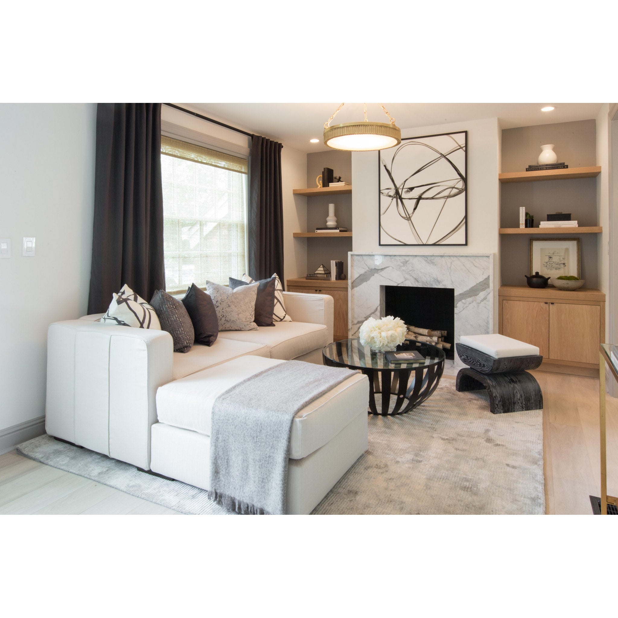 Lynden 5-Light Chandelier in Aged Brass 22L x 22W x 8.25H