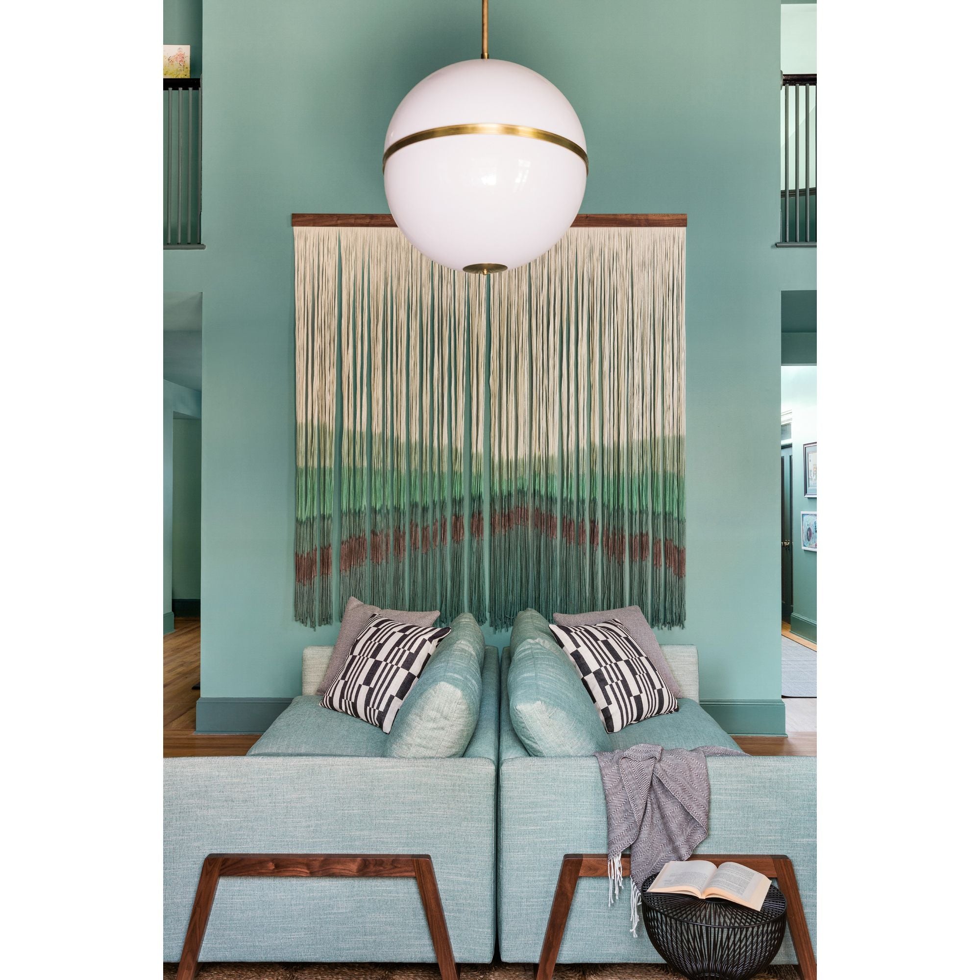 Brian Patrick Flynn Truax 4 Light Aged Brass Pendant Lucite 30"W x 32"H x 30"D