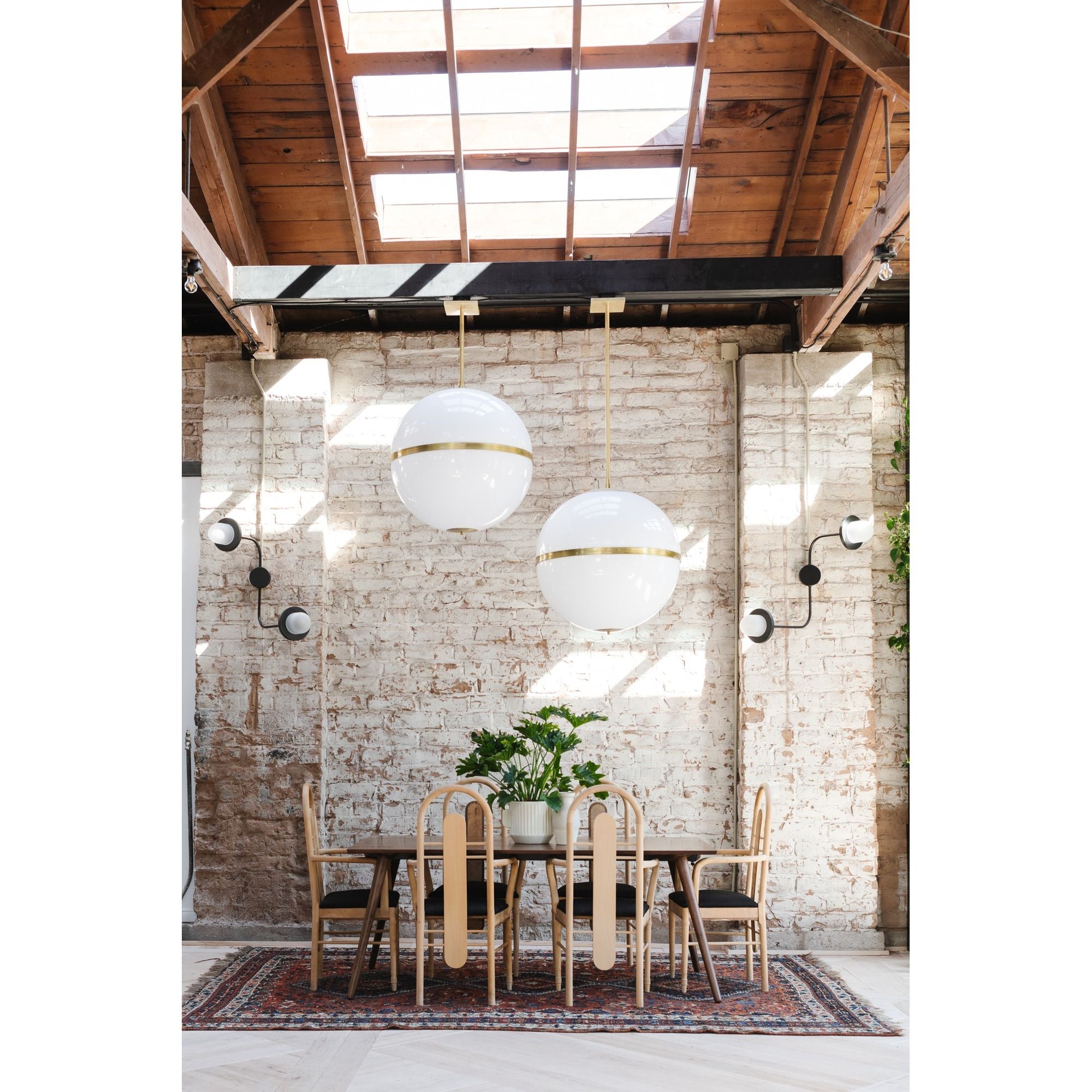 Brian Patrick Flynn Truax 4 Light Aged Brass Pendant Lucite 30"W x 32"H x 30"D