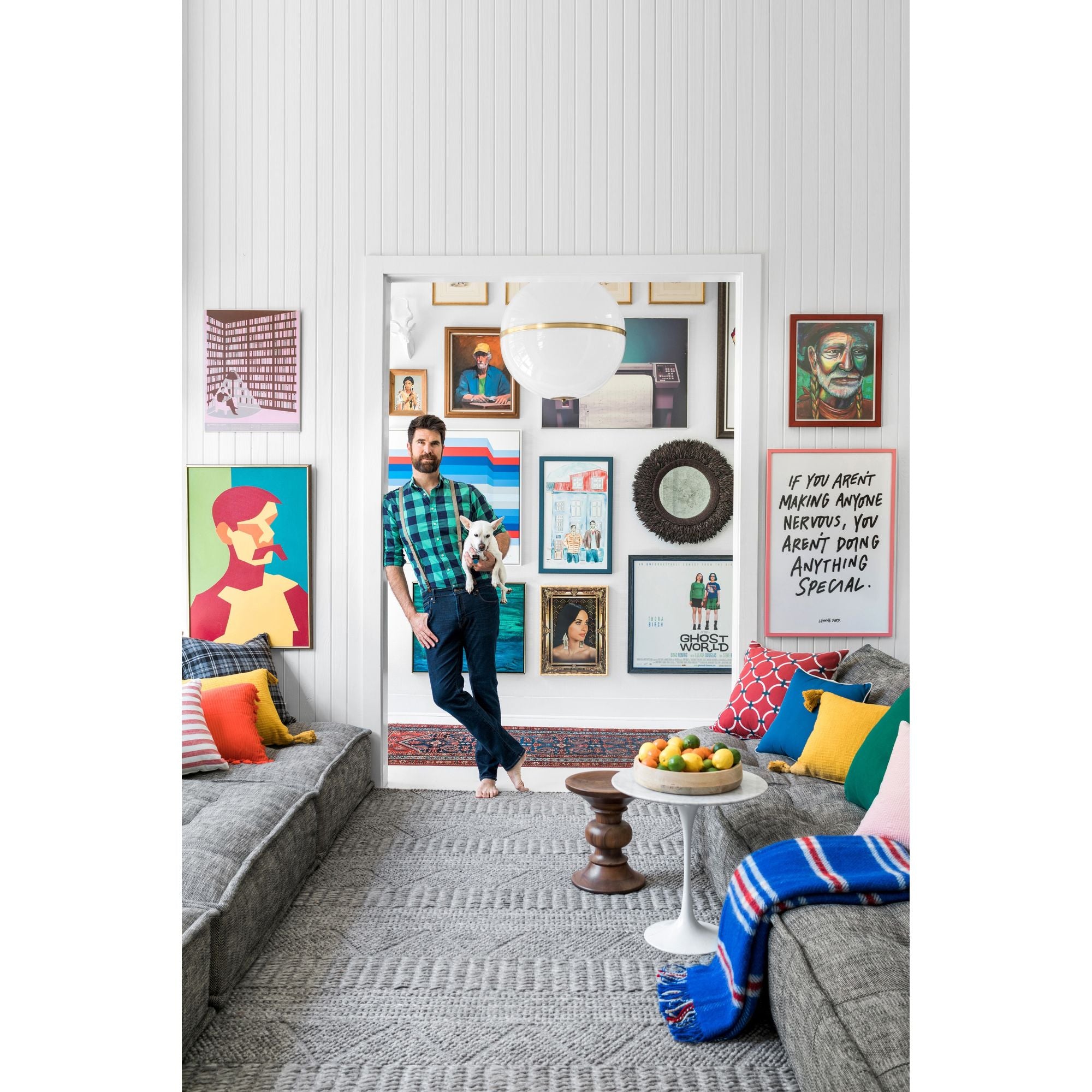 Brian Patrick Flynn Truax 4 Light Aged Brass Pendant Lucite 30"W x 32"H x 30"D