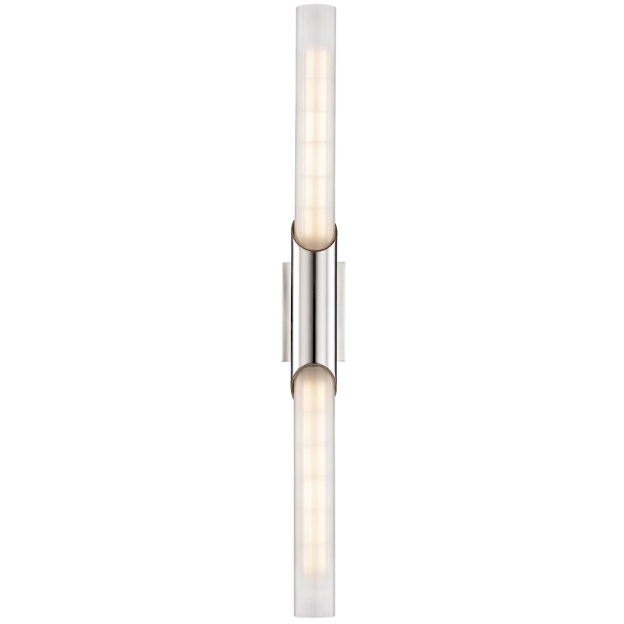 Pylon 2-Light Wall Sconce in Polished Nickel 2.75L x 2.75W x 26.25H