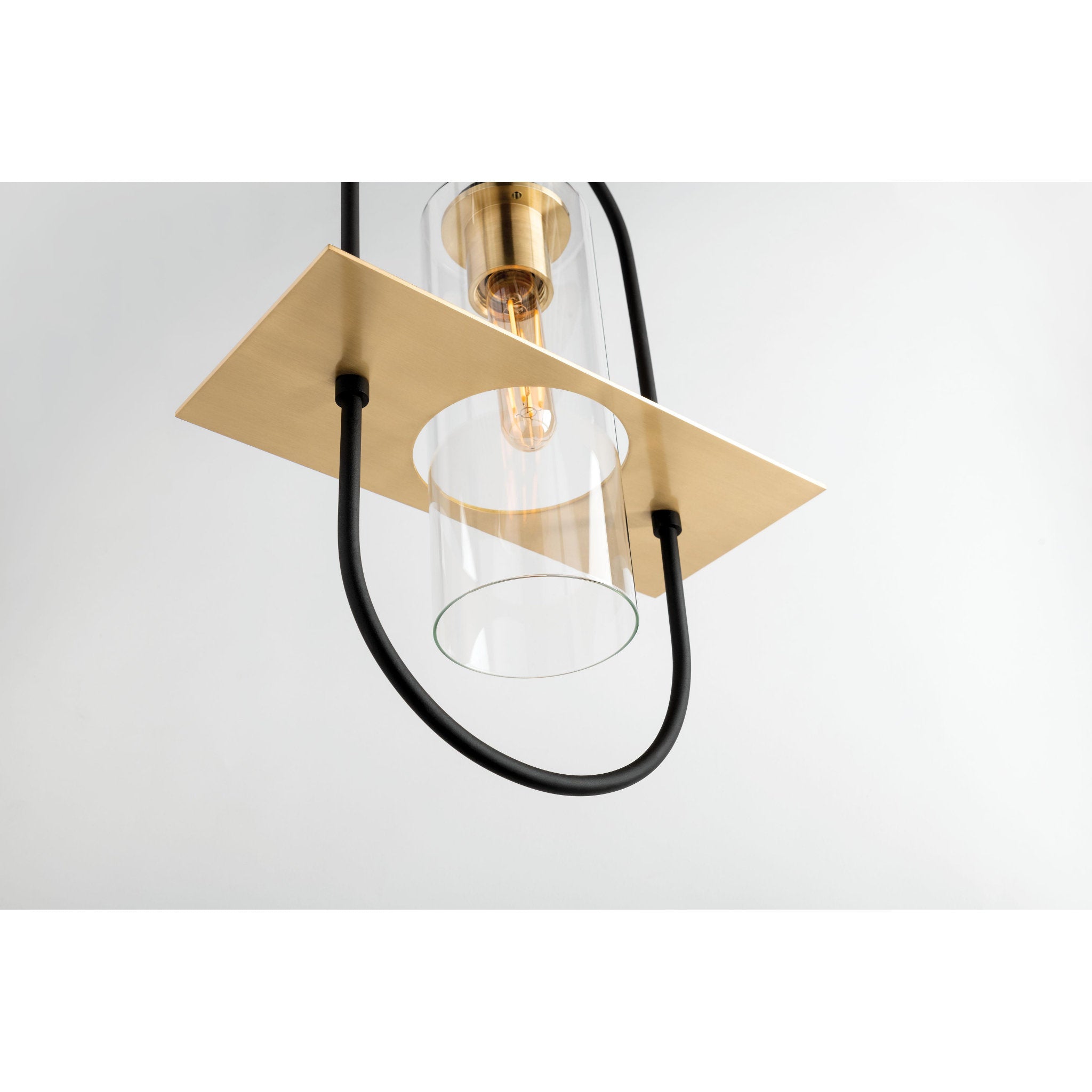 Smyth Pendant 1-Light Outdoor LED in Textured Bronze Brushed Brass 5.5L x 12.5W x 21.75H