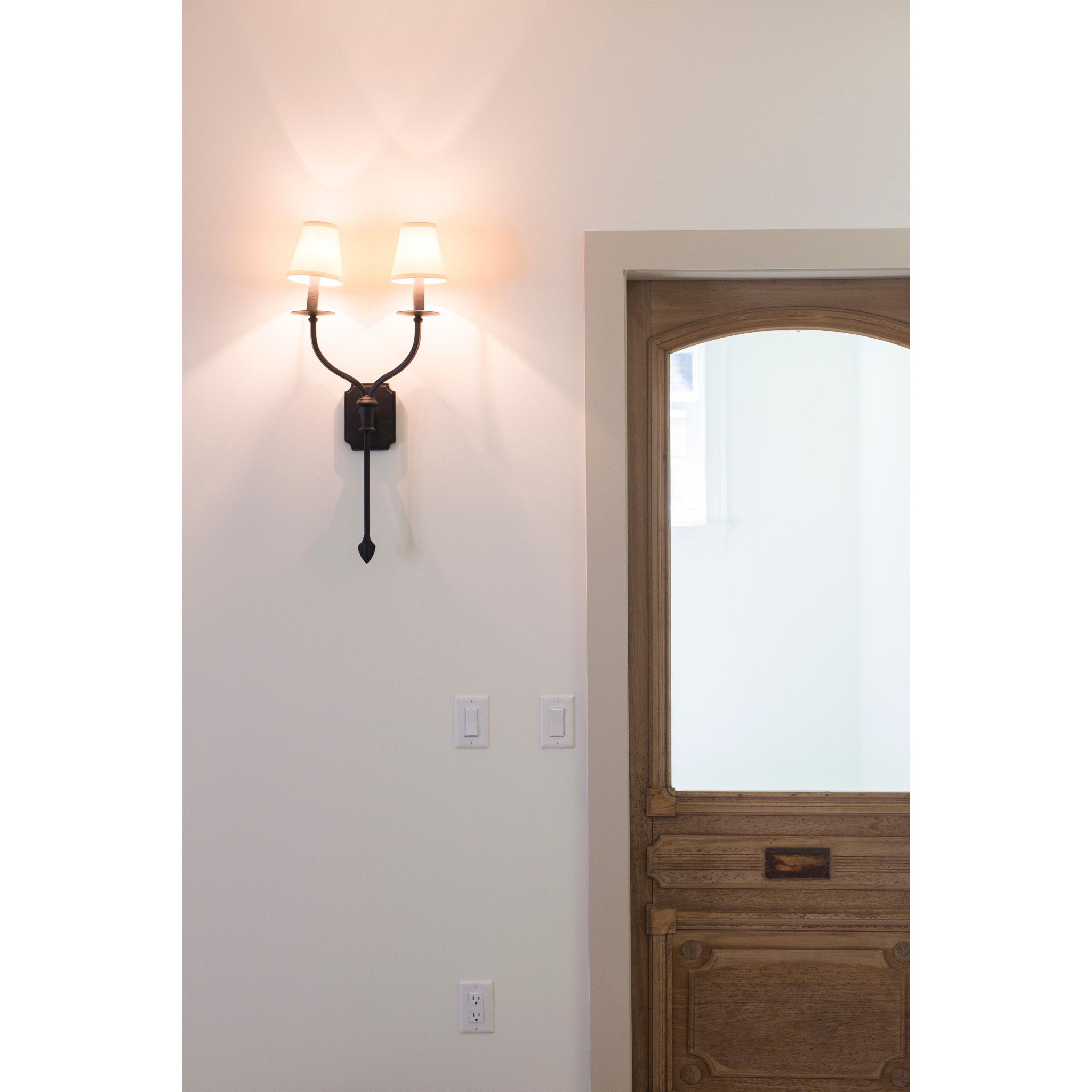 La Brea Wall Sconce 2-Light LED in Textured Iron 14.5L x 14.5W x 30H