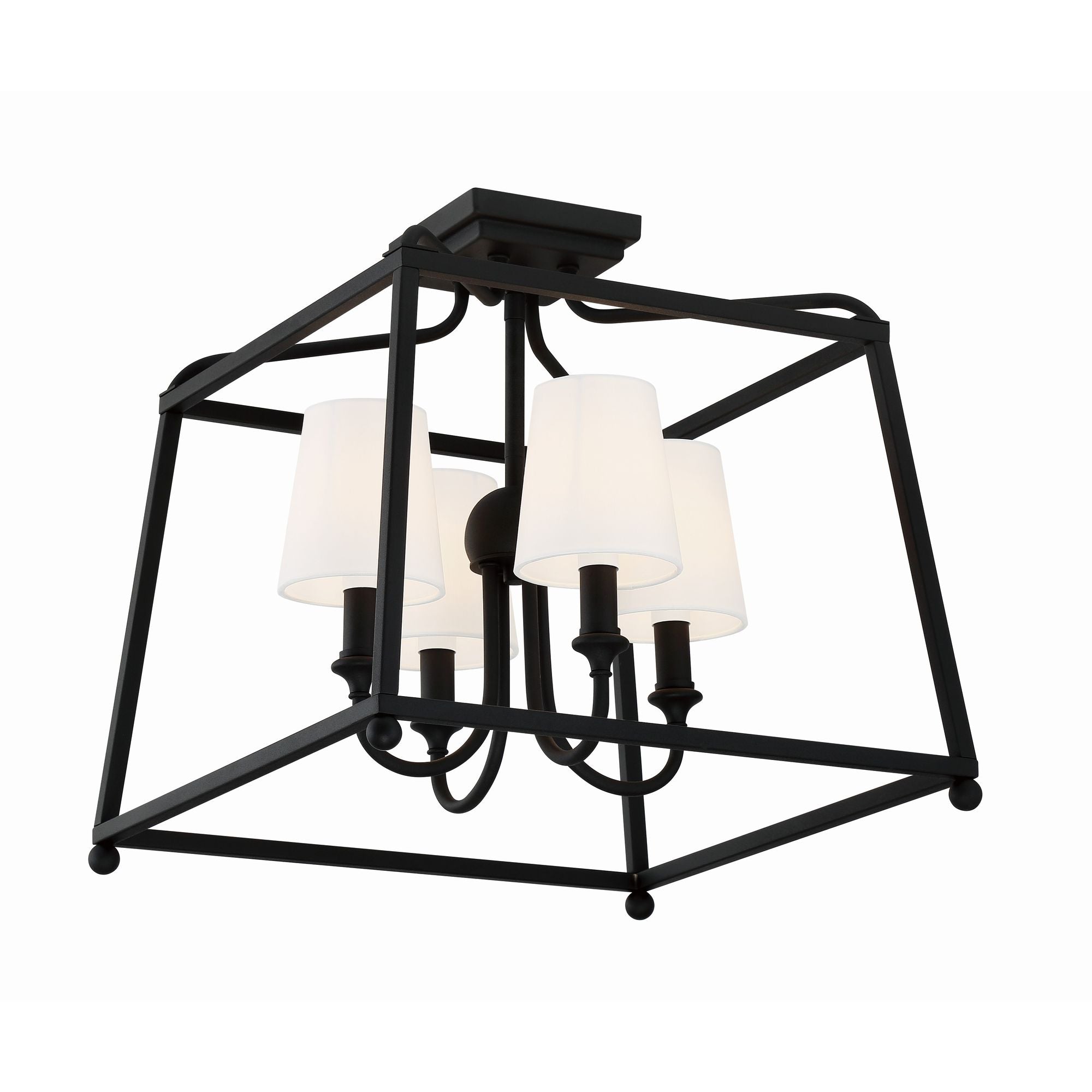 Libby Langdon Sylvan 16'' Black Forged Semi Flush Mount Black 16"W x 15.5"H x 16"D