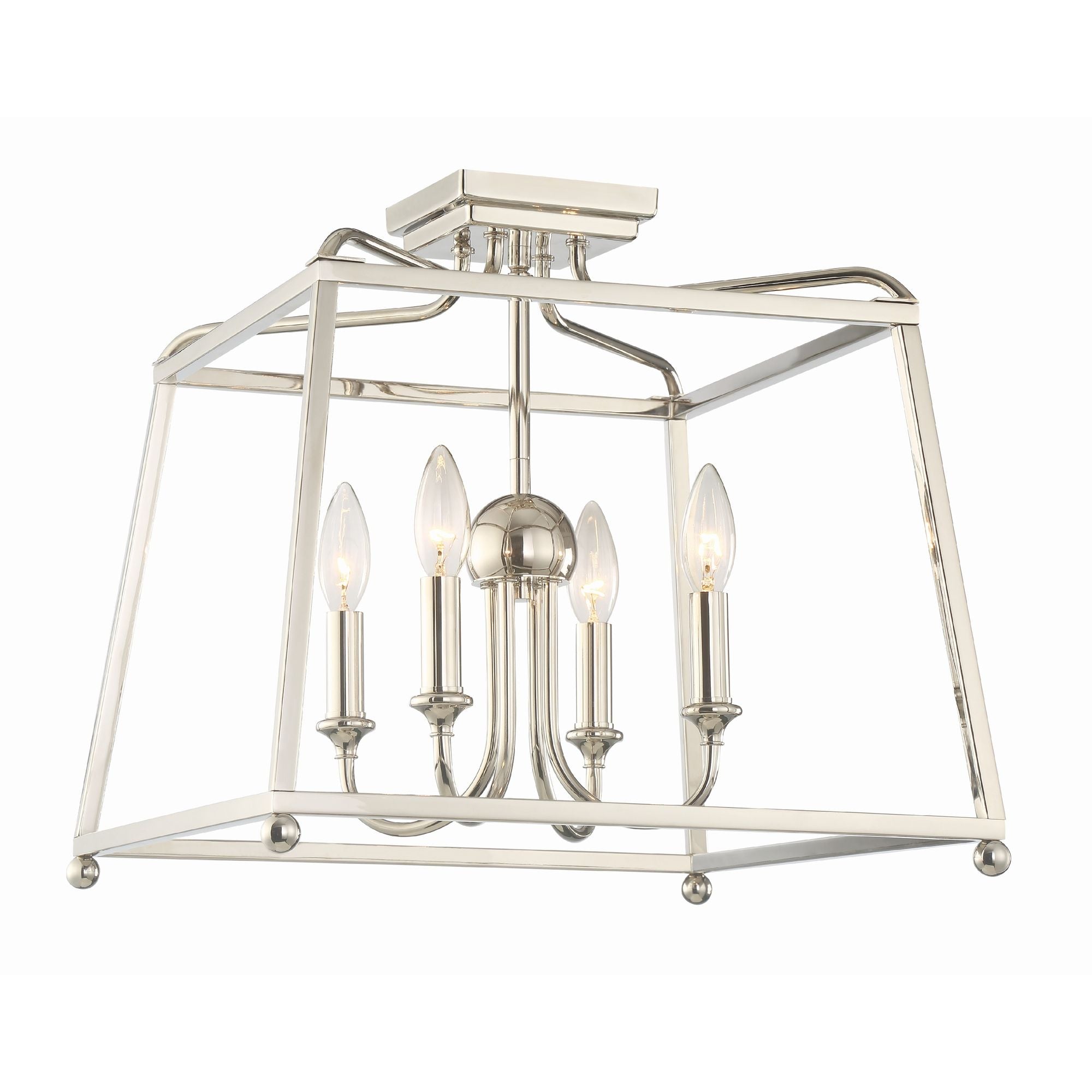 Libby Langdon Sylvan 16'' Polished Nickel Semi Flush Mount Silver 16"W x 15.5"H x 16"D